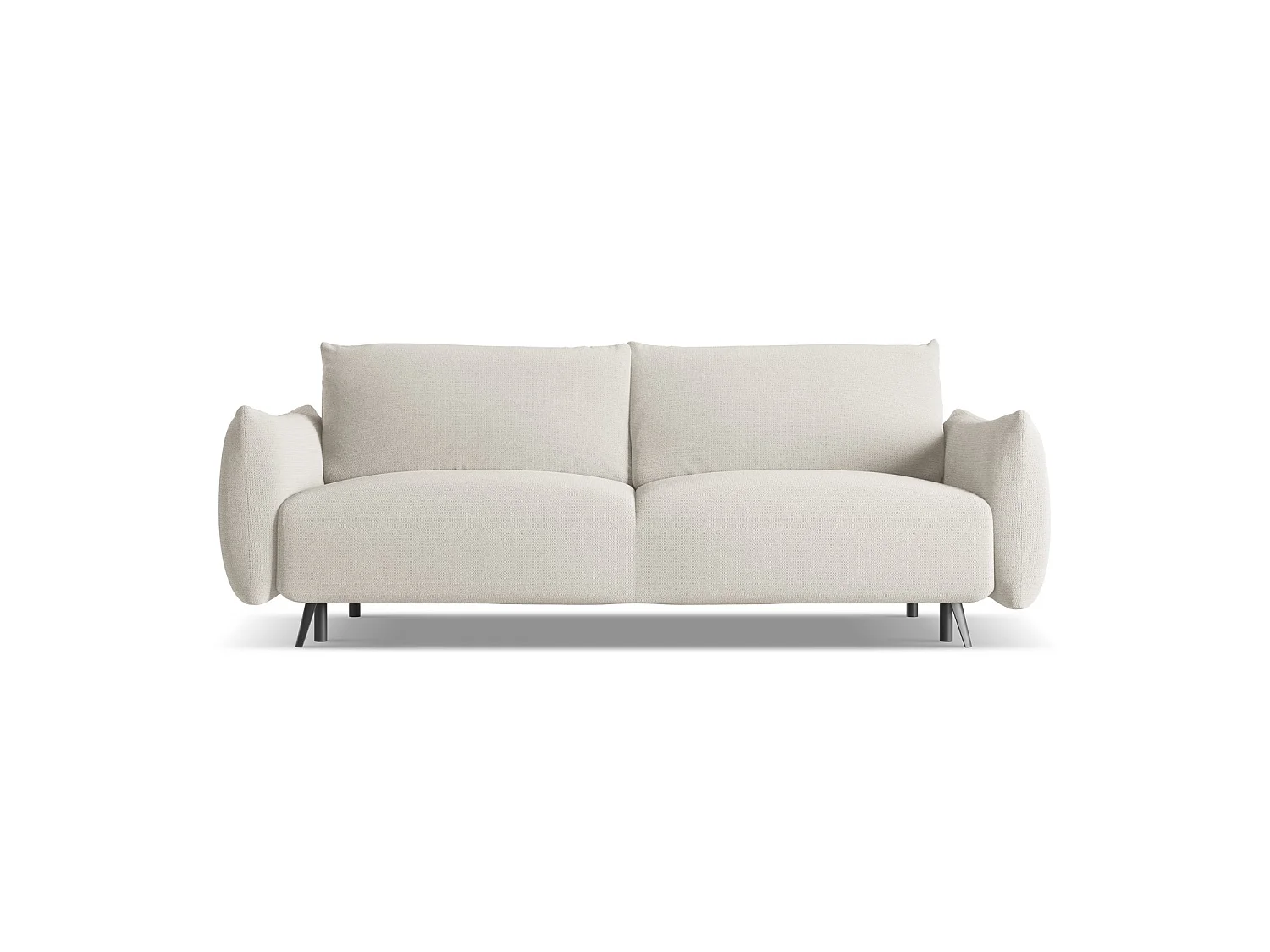 Canapé 3 places convertible en tissu chenille - argent - GENOVA