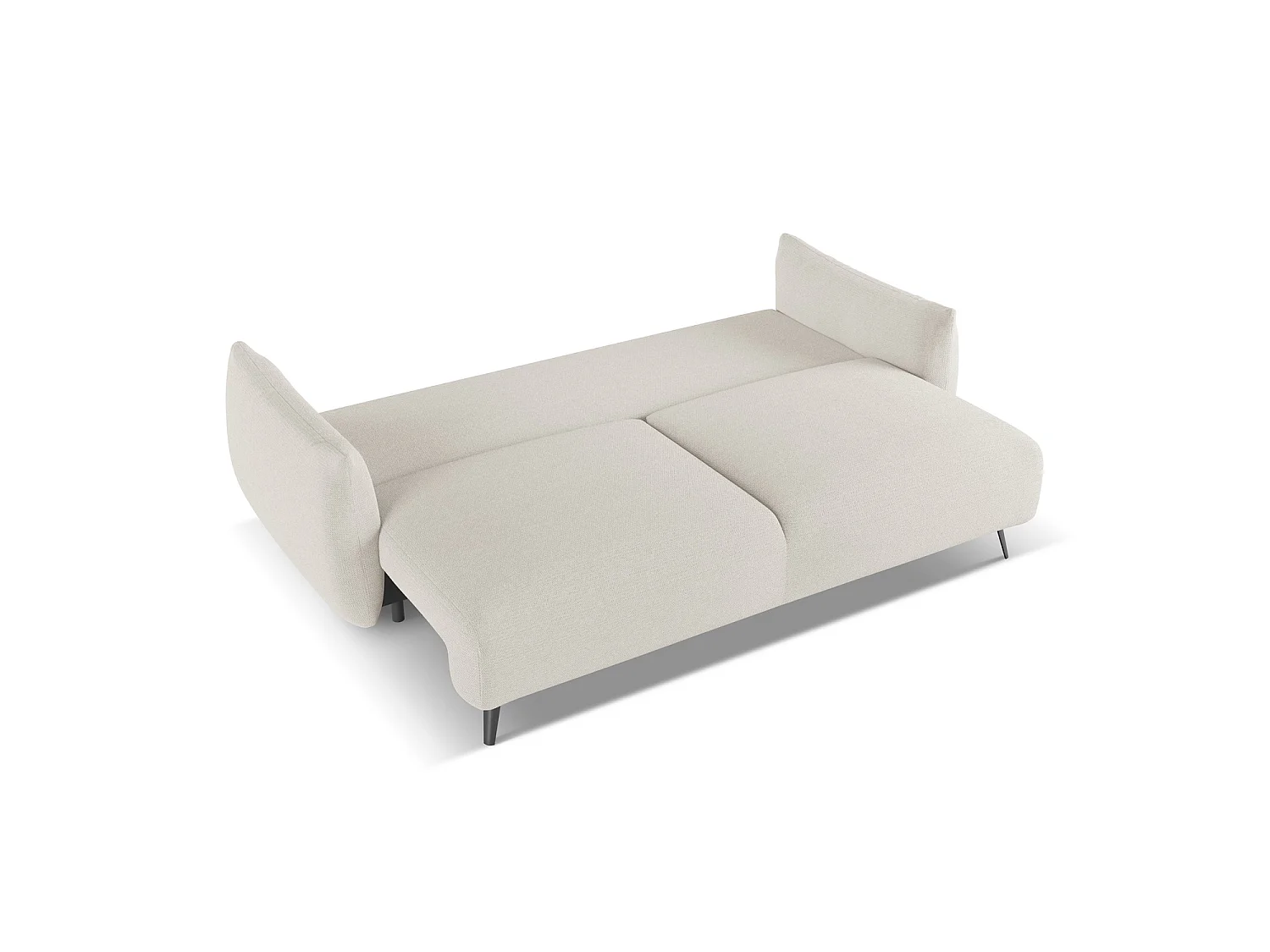 Canapé 3 places convertible en tissu chenille - argent - GENOVA