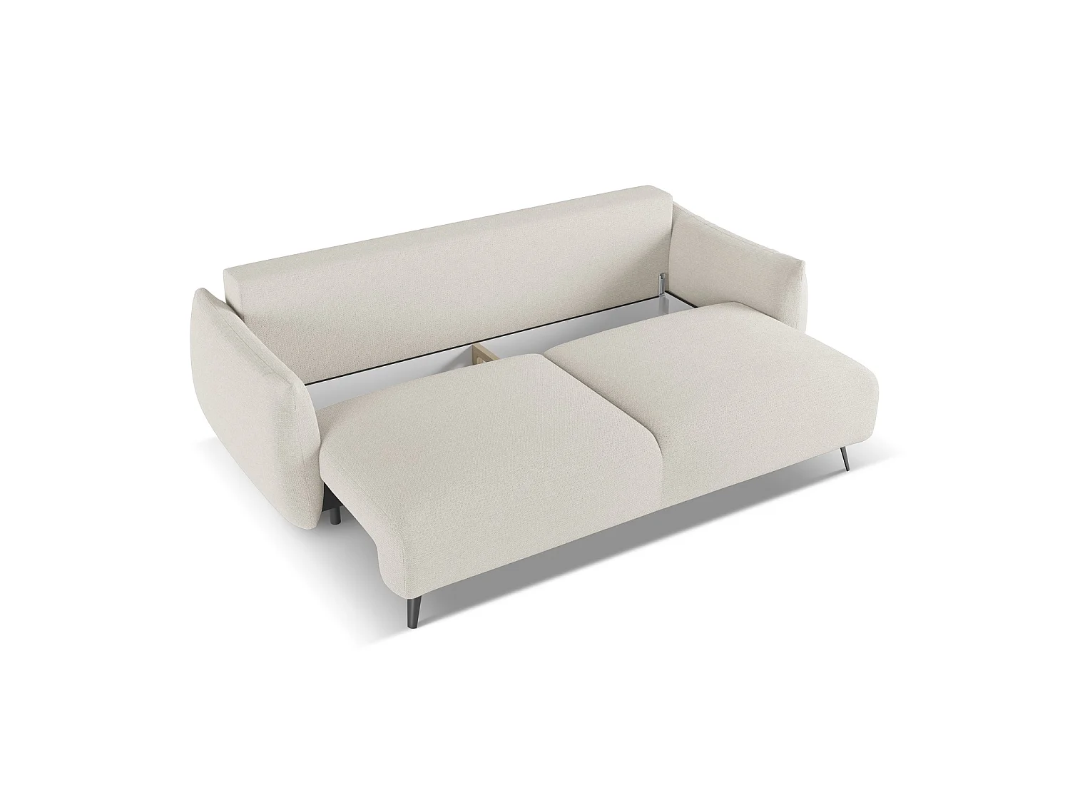 Canapé 3 places convertible en tissu chenille - argent - GENOVA