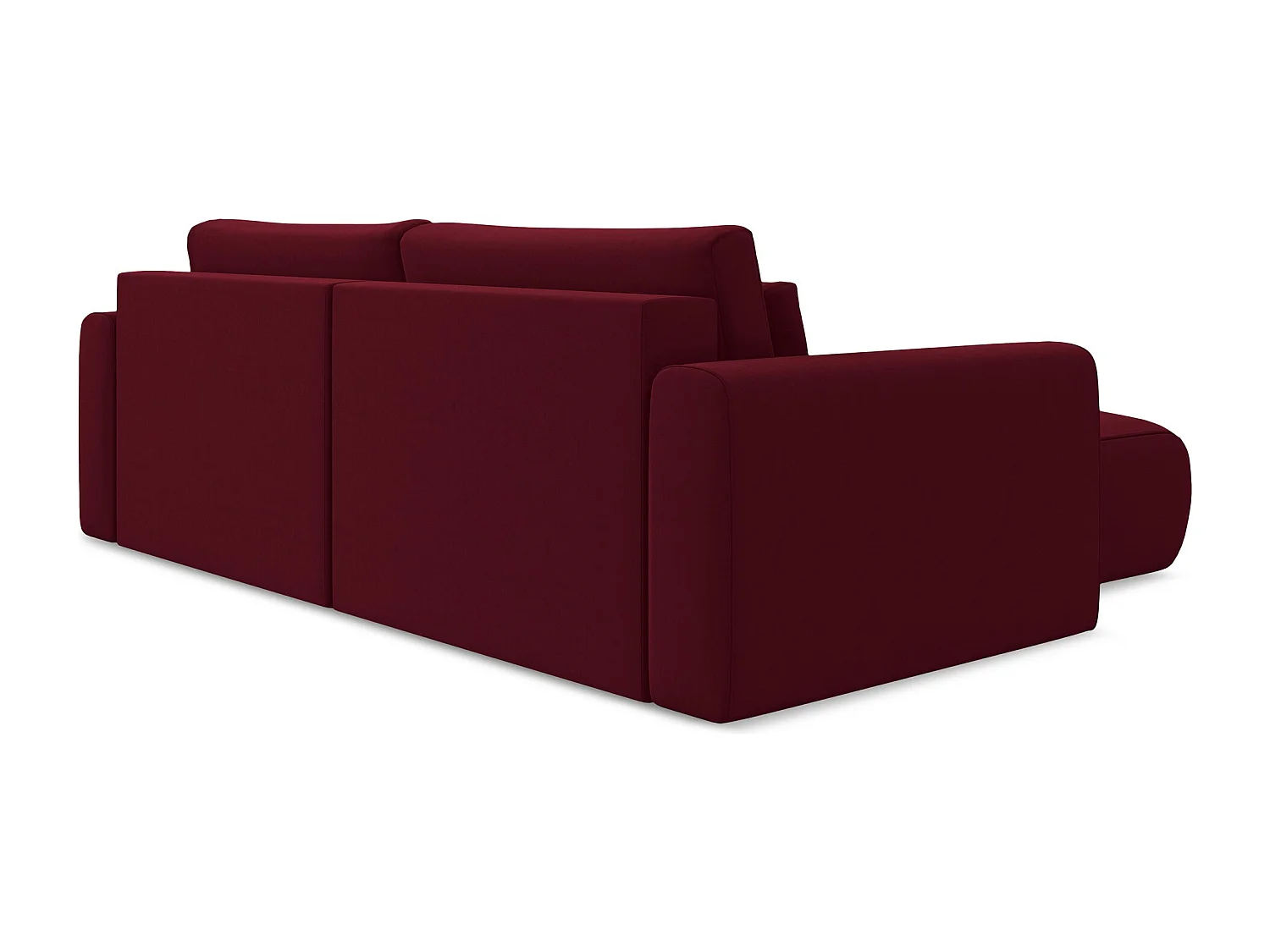 2-Sitzer Ecksofa mit Schlaffunktion - Ecke Links - Samt - Burgund - KAPUA