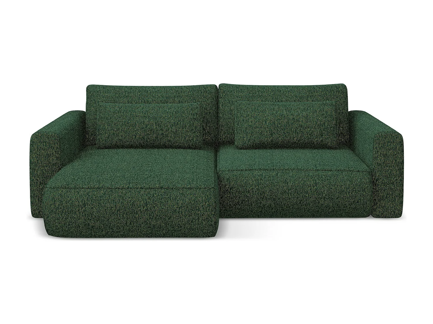 Narożnik lewostronny z funkcją spania - z tkaniny strukturalnej - zielony - KAPUA