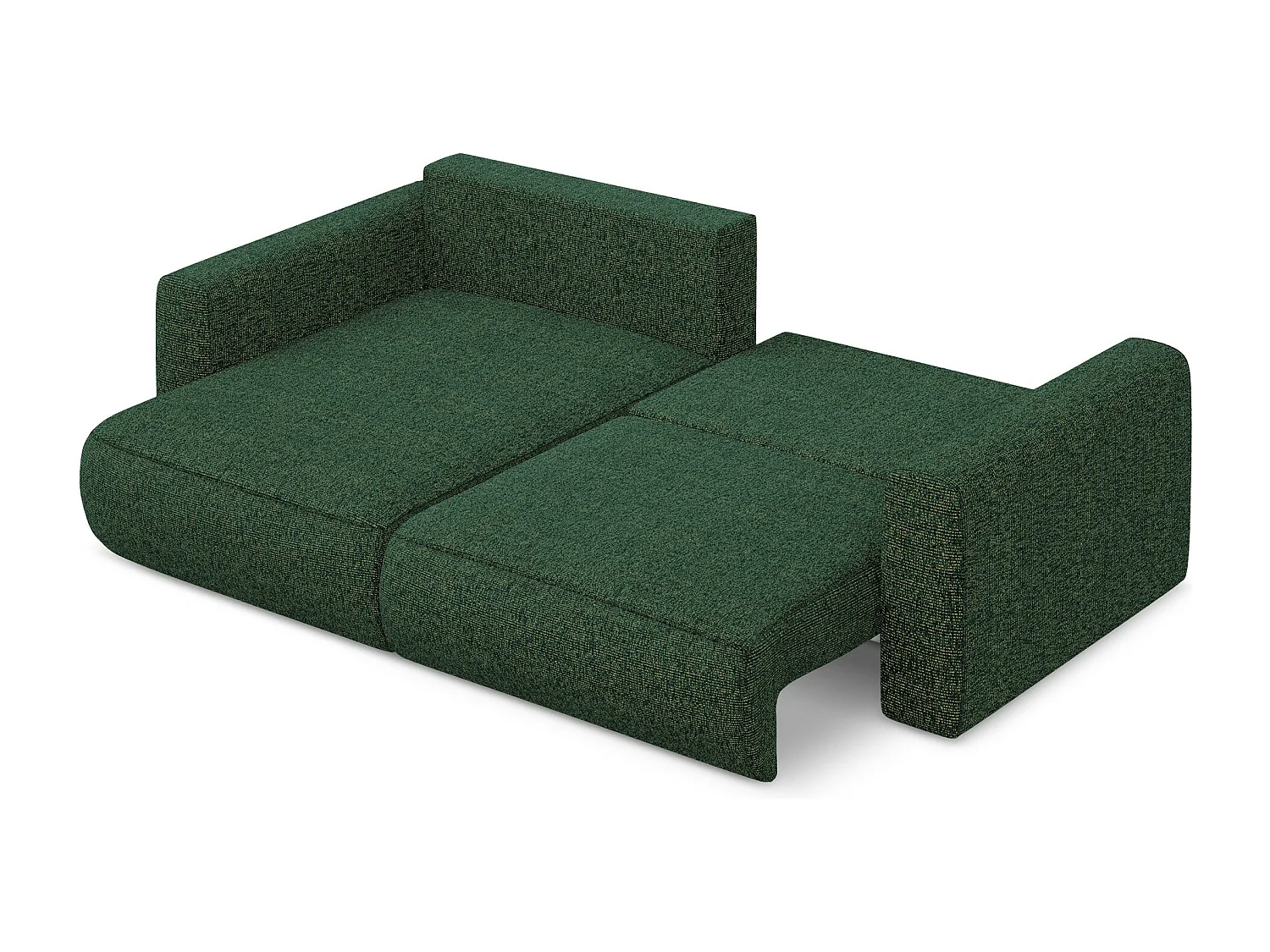 Narożnik lewostronny z funkcją spania - z tkaniny strukturalnej - zielony - KAPUA