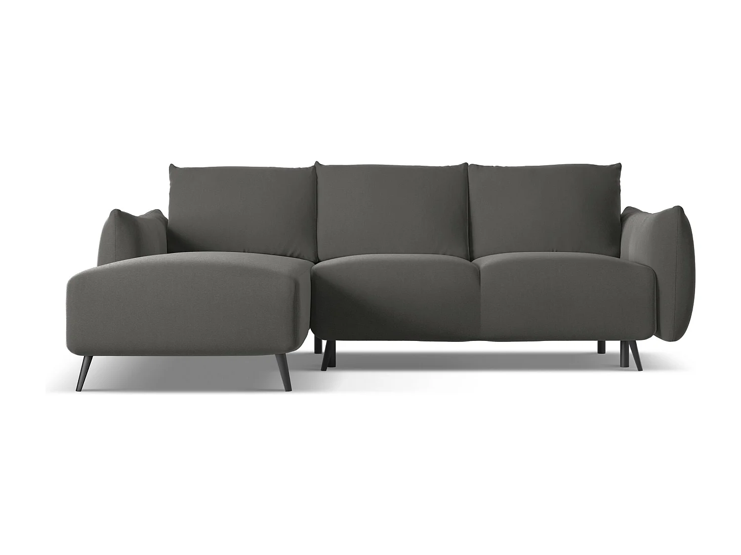 3-Sitzer Ecksofa mit Schlaffunktion - Ecke Links - Samt - Stahl - MALIE