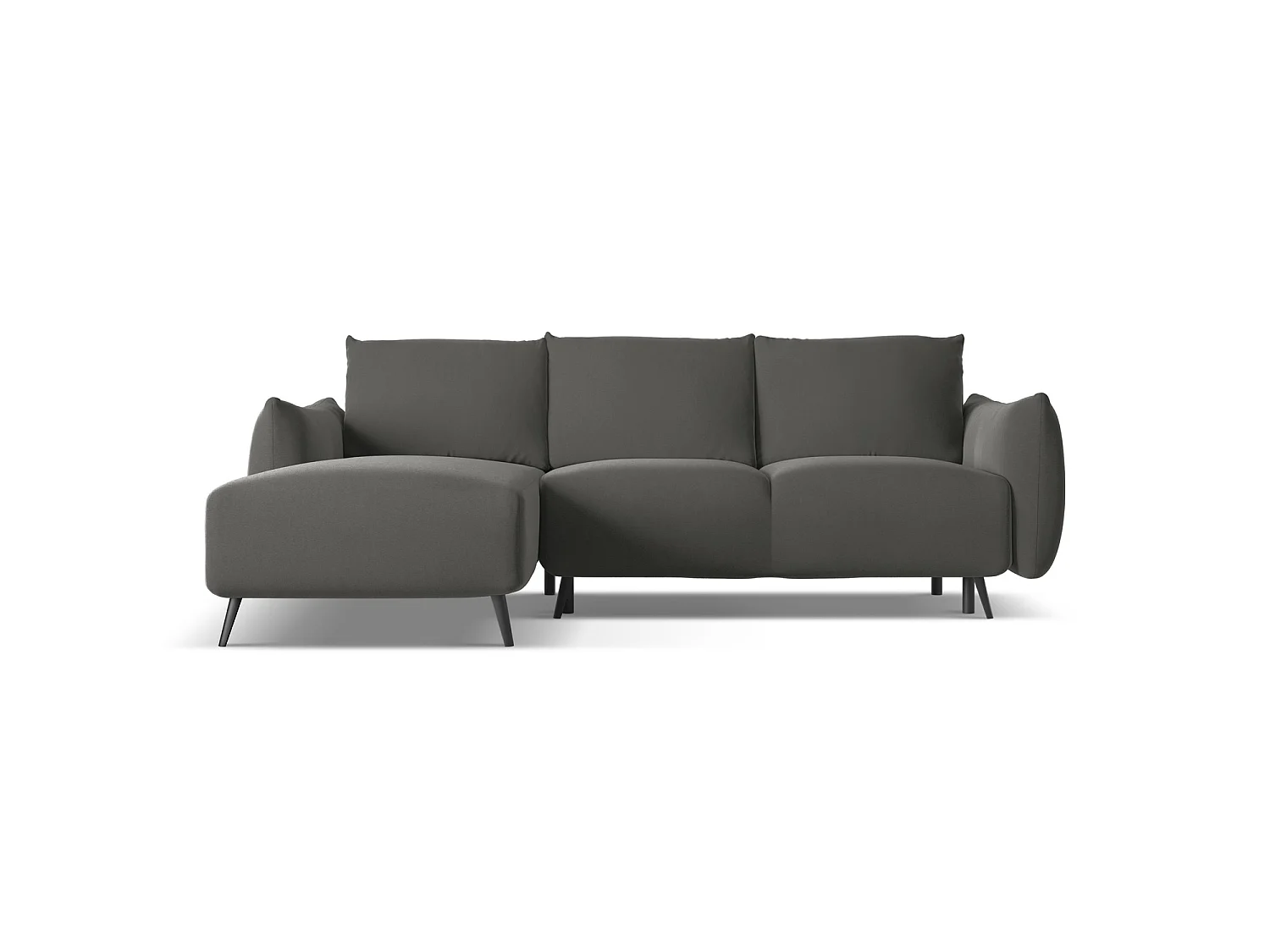 3-Sitzer Ecksofa mit Schlaffunktion - Ecke Links - Samt - Stahl - GENOVA