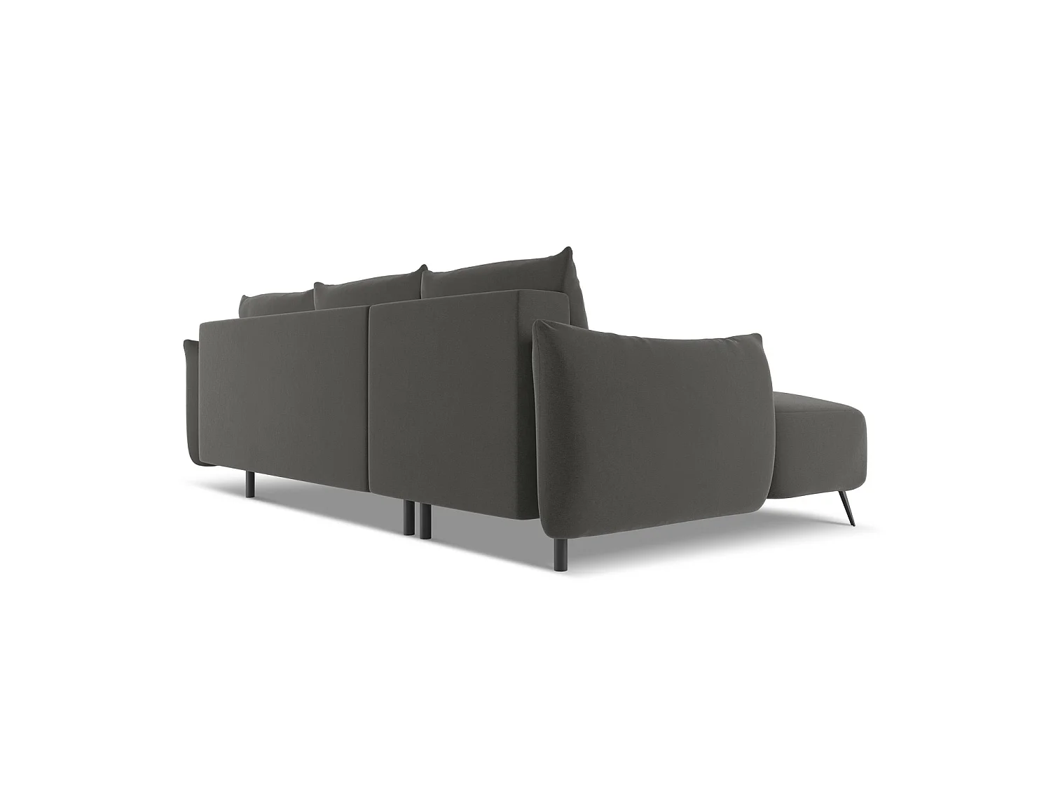 3-Sitzer Ecksofa mit Schlaffunktion - Ecke Links - Samt - Stahl - GENOVA