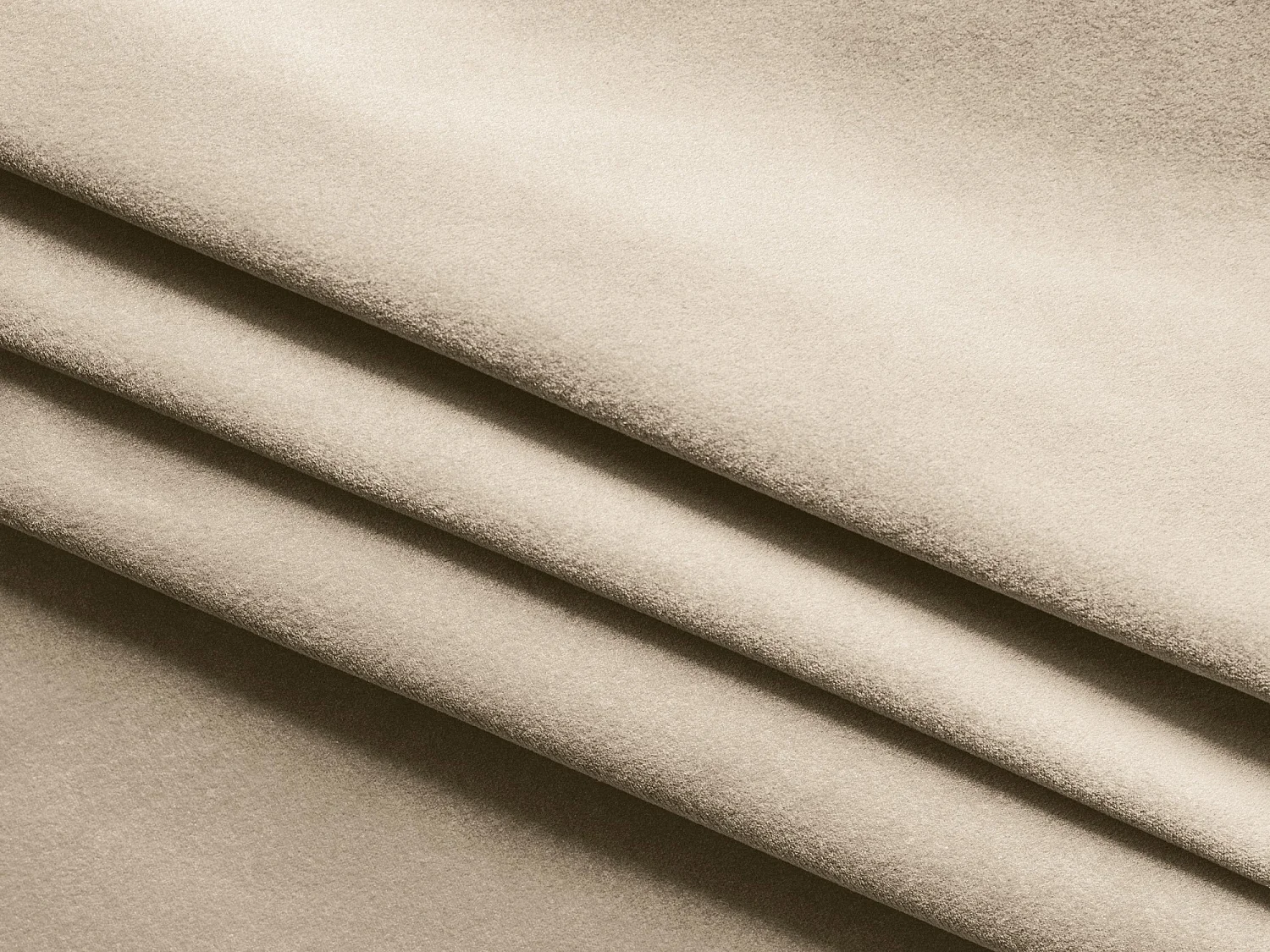 Ecksofa mit Schlaffunktion - Ecke Rechts - Samt - Hell beige - KAILA