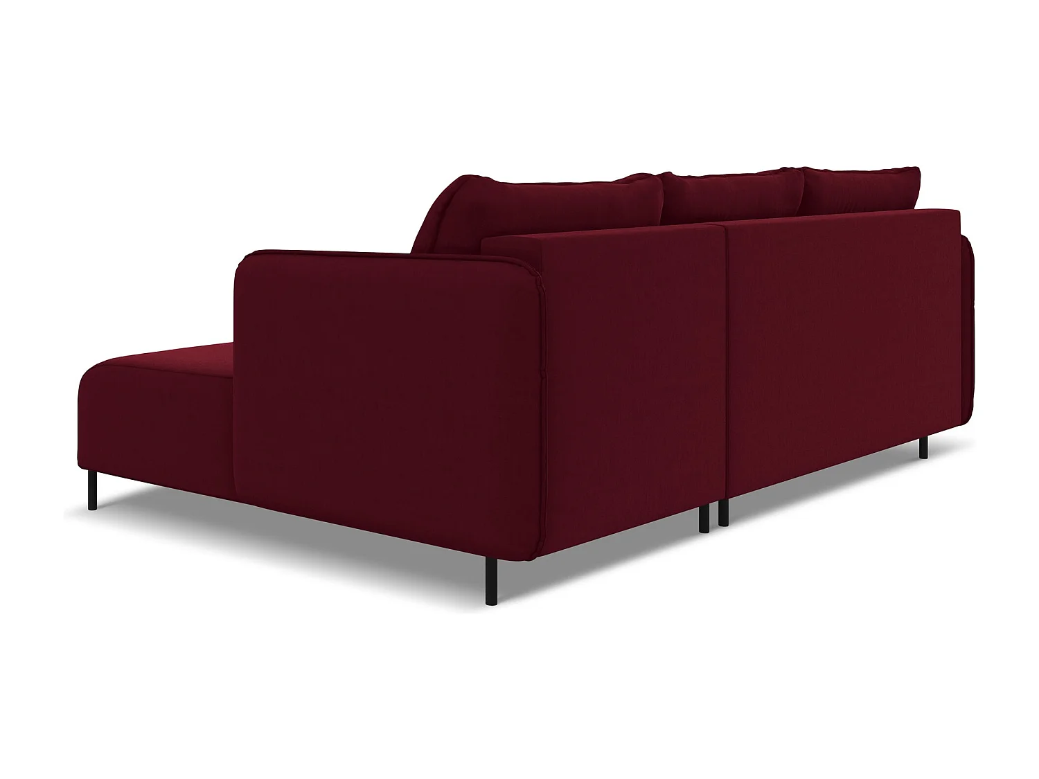 Hoekslaapbank rechts van bourgondië velours - LUANA