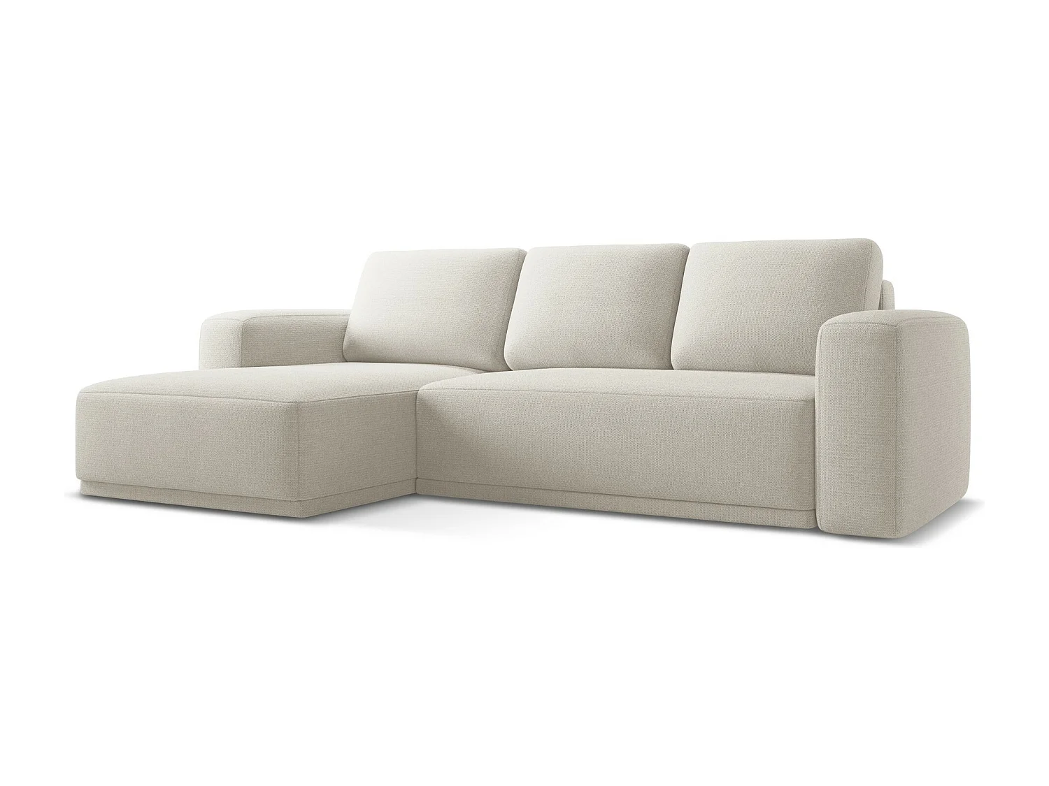 3-Sitzer Ecksofa mit Schlaffunktion - Ecke Links - Chenille - Silber - KAILA