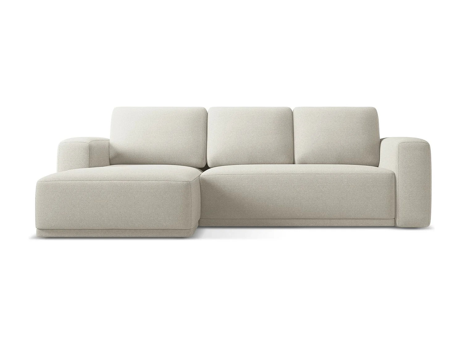 3-Sitzer Ecksofa mit Schlaffunktion - Ecke Links - Chenille - Silber - KAILA