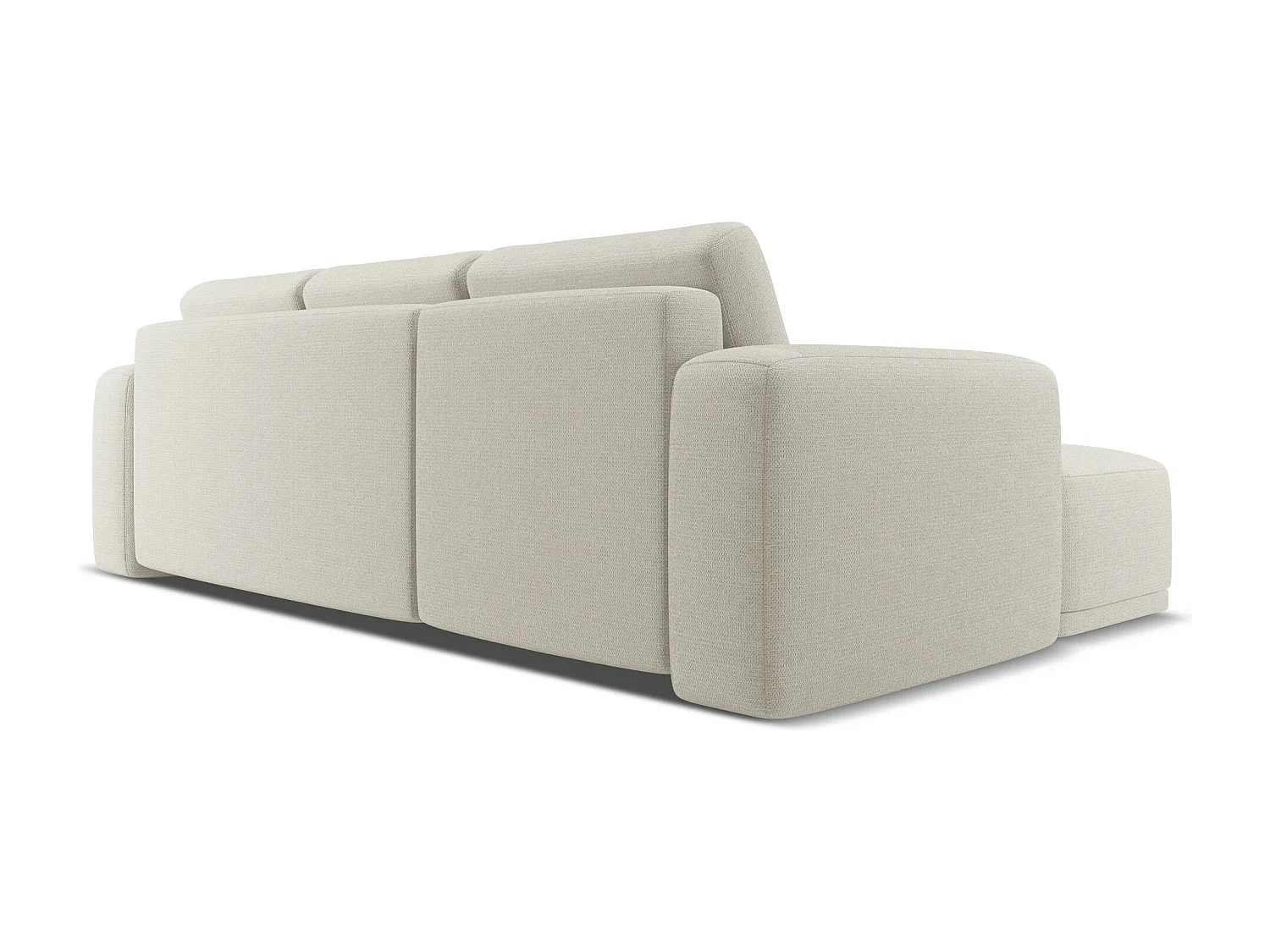 3-Sitzer Ecksofa mit Schlaffunktion - Ecke Links - Chenille - Silber - KAILA