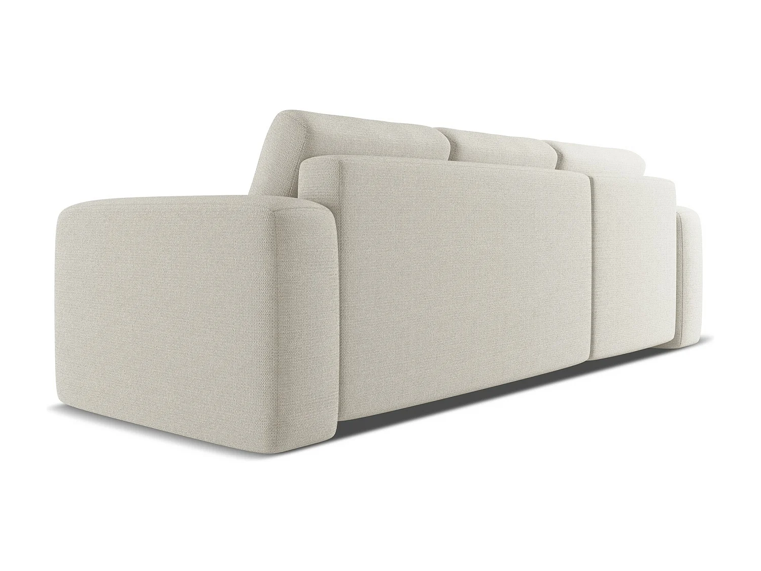 3-Sitzer Ecksofa mit Schlaffunktion - Ecke Links - Chenille - Silber - KAILA