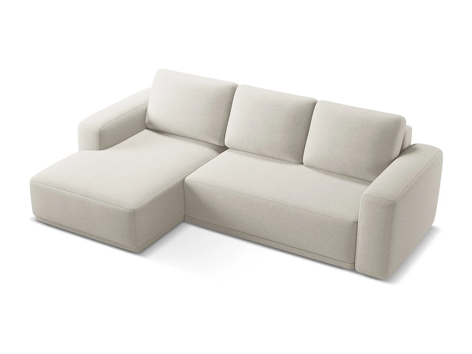 Canapé d'angle gauche convertible en tissu chenille - argent - KAILA