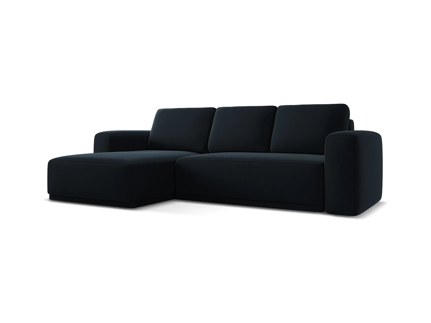 3-Sitzer Ecksofa mit Schlaffunktion - Ecke Links - Samt - Königsblau - KAILA