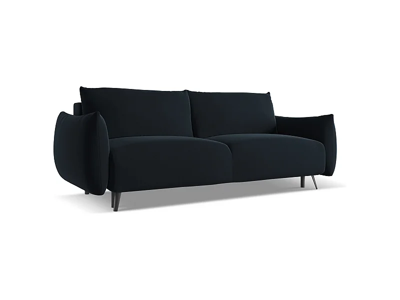 3-Sitzer Sofa mit Schlaffunktion - - Samt - Königsblau - MALIE