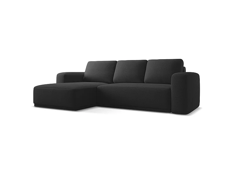3-Sitzer Ecksofa mit Schlaffunktion - Ecke Links - Chenille - Anthrazit - KAILA