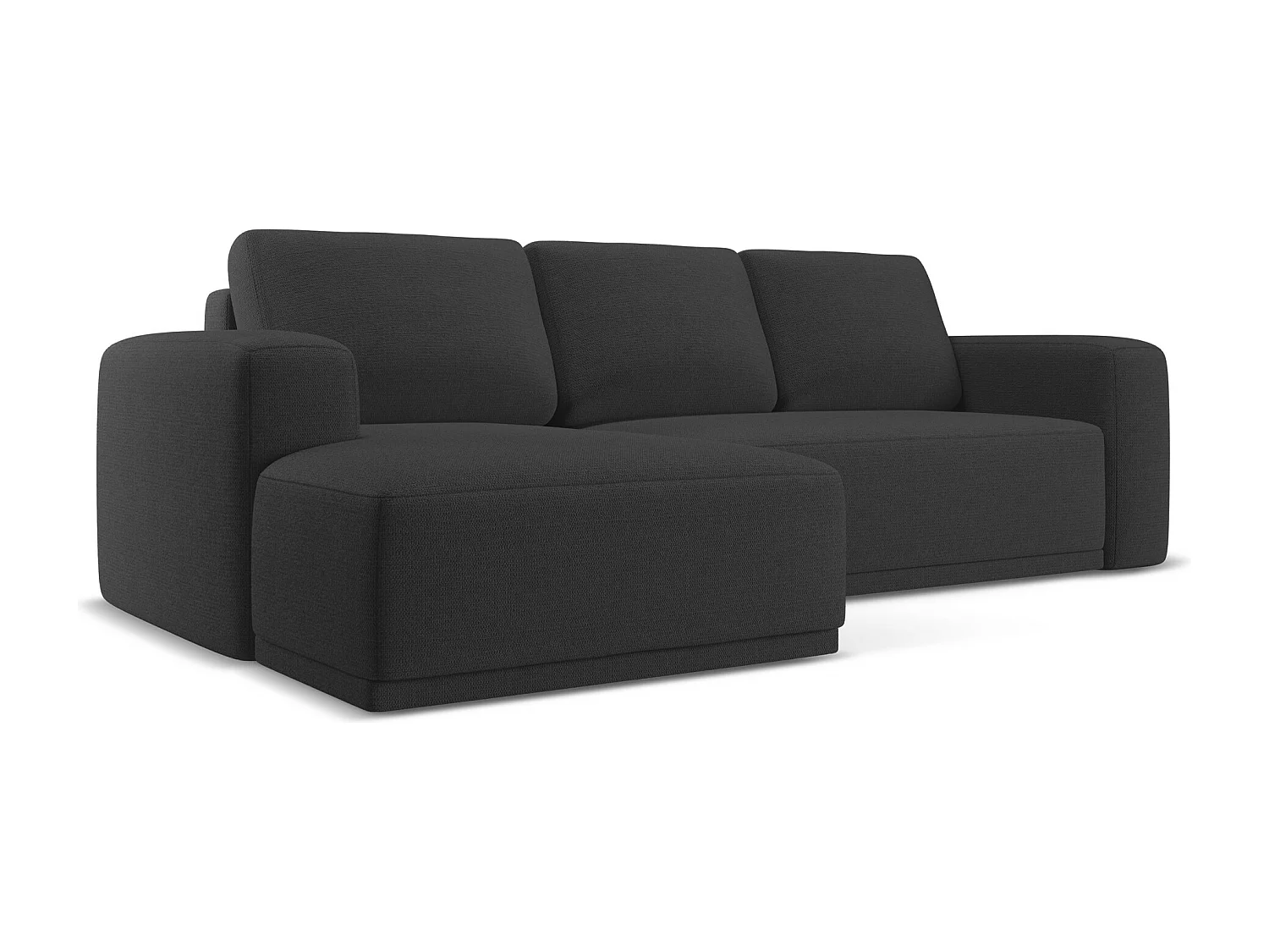 3-Sitzer Ecksofa mit Schlaffunktion - Ecke Links - Chenille - Anthrazit - KAILA