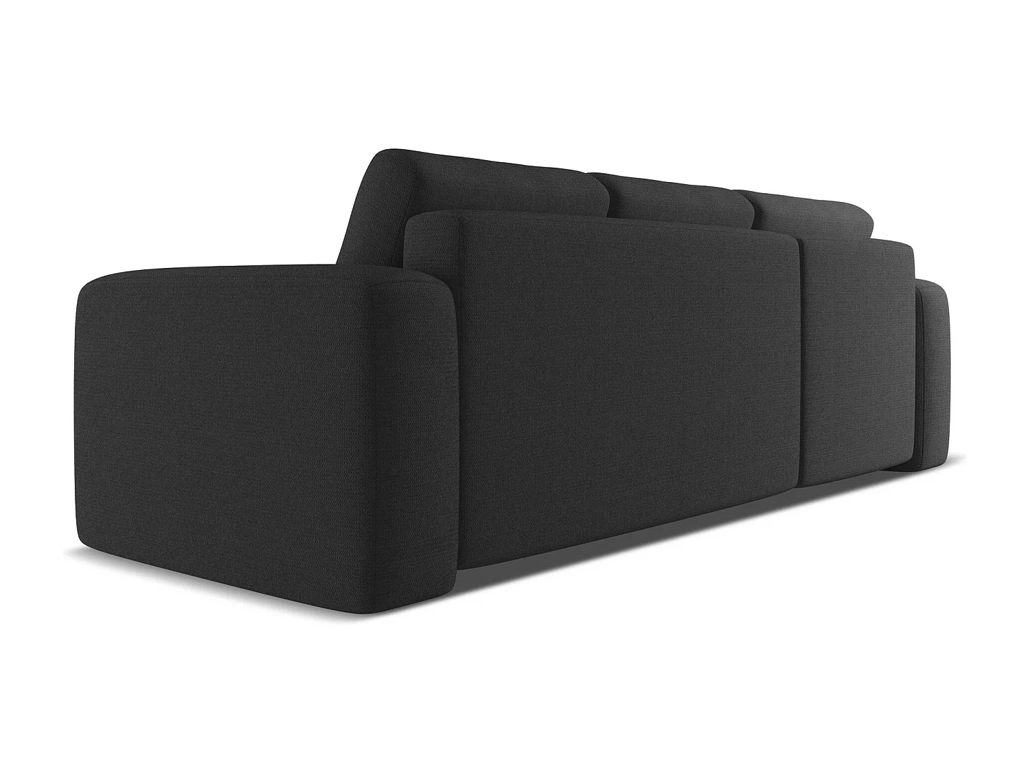 3-Sitzer Ecksofa mit Schlaffunktion - Ecke Links - Chenille - Anthrazit - KAILA