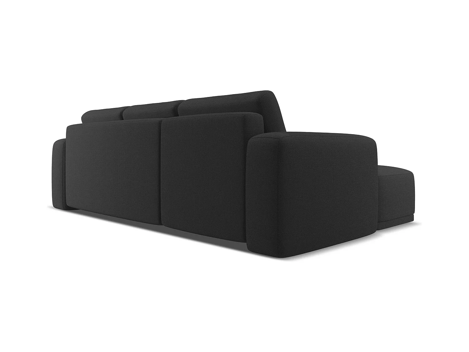 Hoekslaapbank links van antraciet chenille stof - KAILA