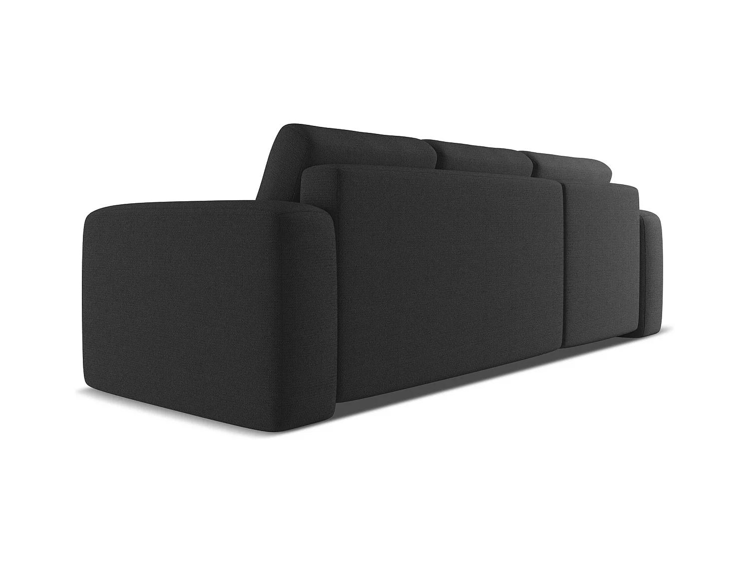 Hoekslaapbank links van antraciet chenille stof - KAILA