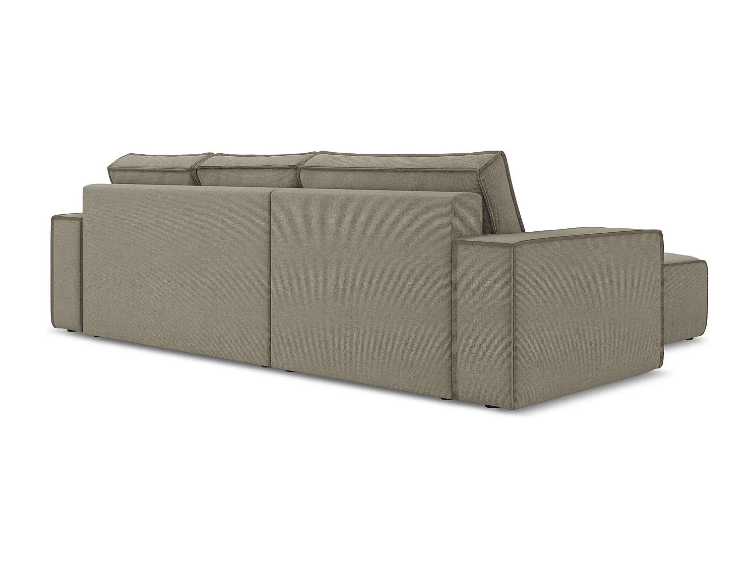 3-Sitzer Ecksofa mit Schlaffunktion - Ecke Links - Strukturstoff - Dunkelbeige - KIMO