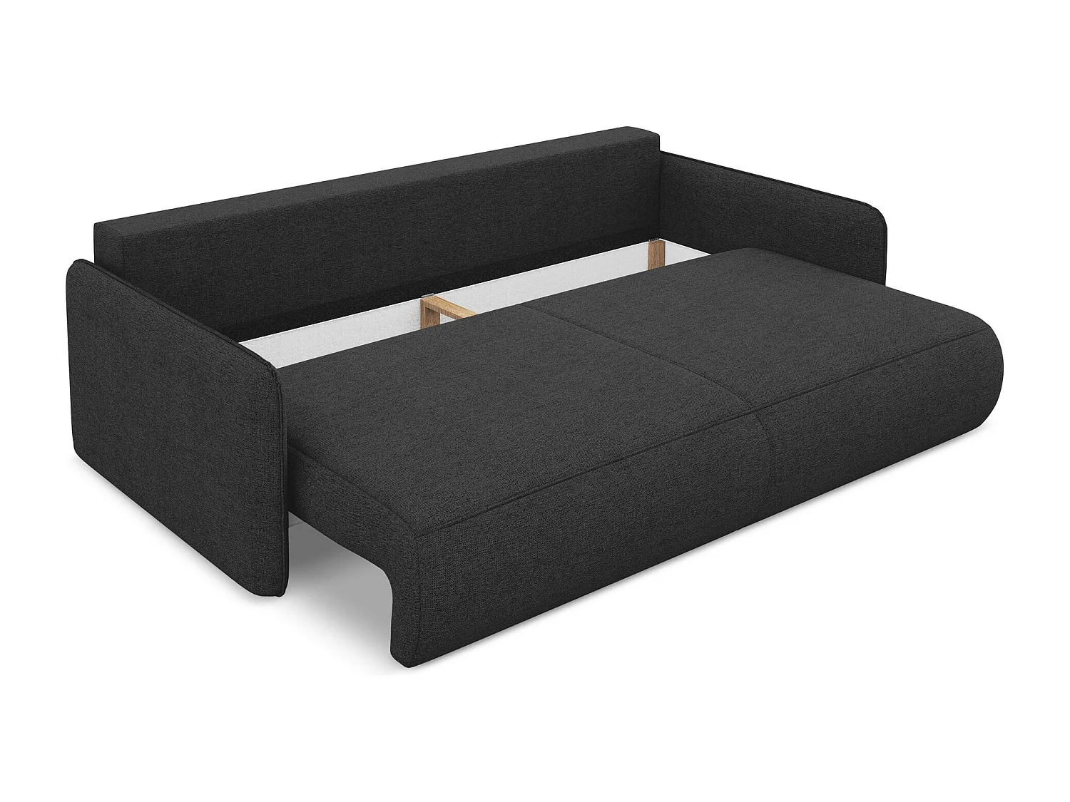 3-Sitzer Sofa mit Schlaffunktion - - Chenille - Anthrazit - NANEA