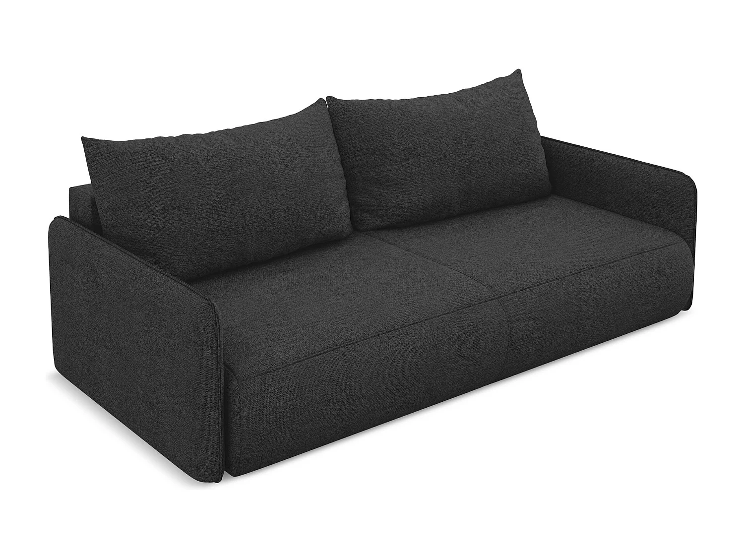 3-Sitzer Sofa mit Schlaffunktion - - Chenille - Anthrazit - NANEA