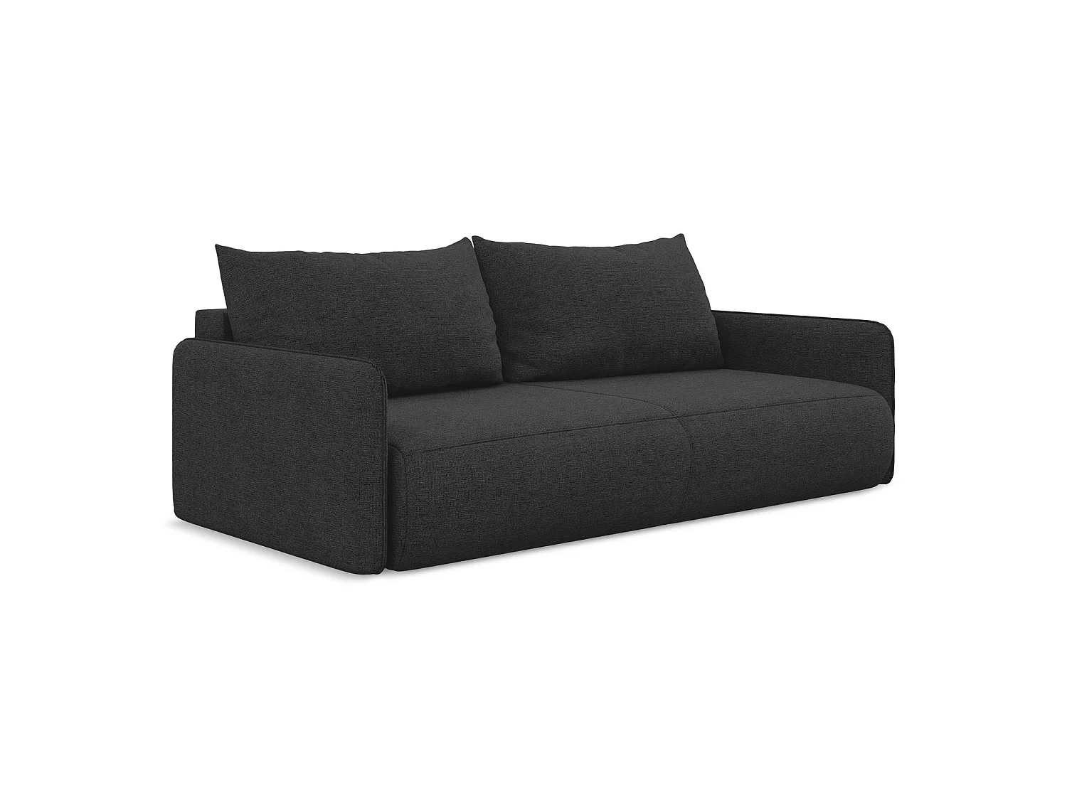 Driezits-slaapbank van antraciet chenille stof - PALERMO