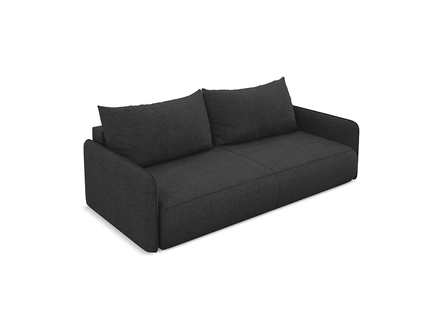 Driezits-slaapbank van antraciet chenille stof - PALERMO