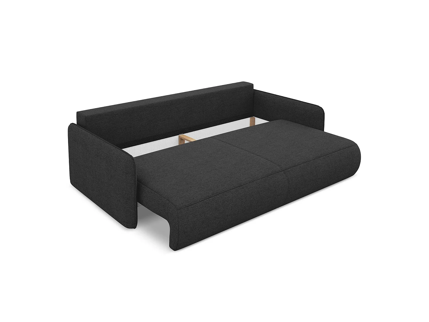 Driezits-slaapbank van antraciet chenille stof - PALERMO