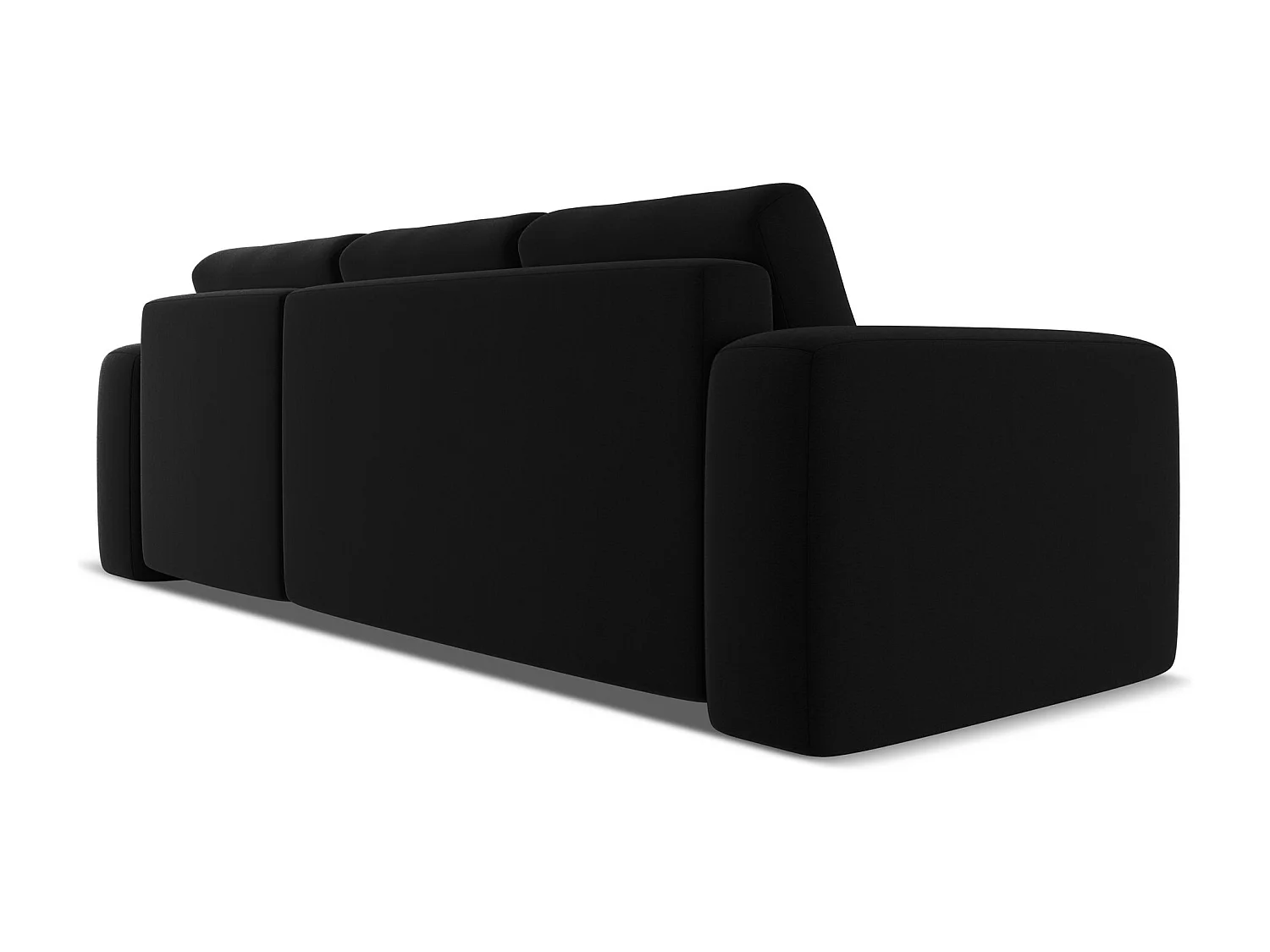 Canapé d'angle droit convertible en velours - noir - KAILA