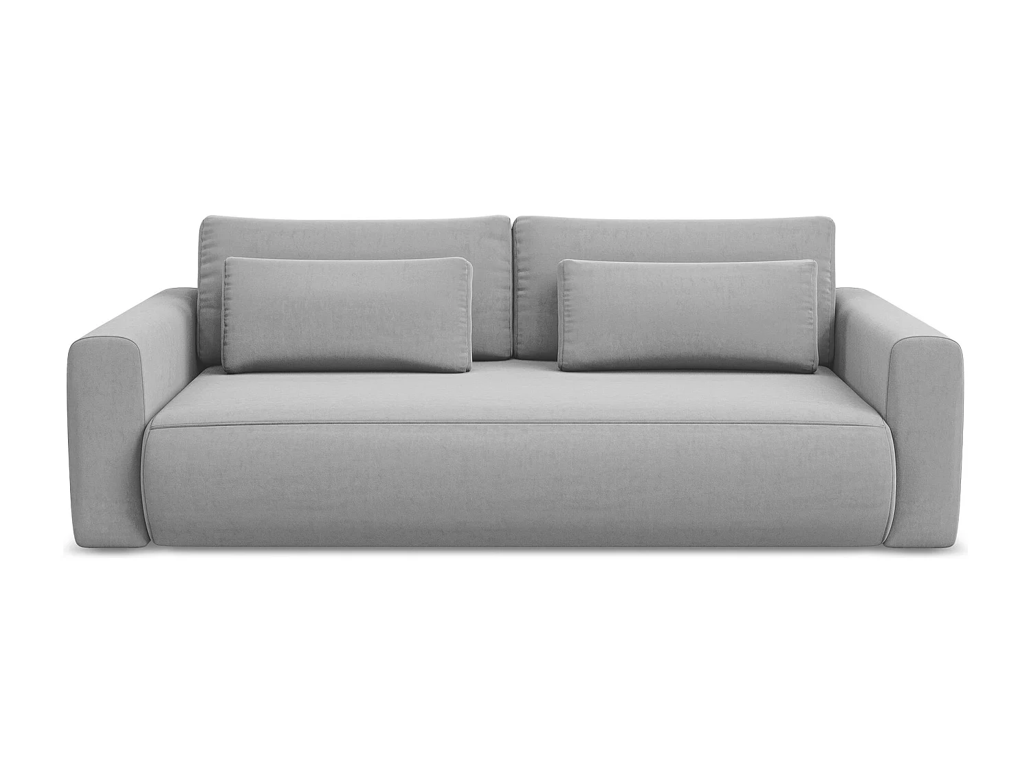 3-Sitzer Sofa mit Schlaffunktion - - Samt - Grau - KAPUA