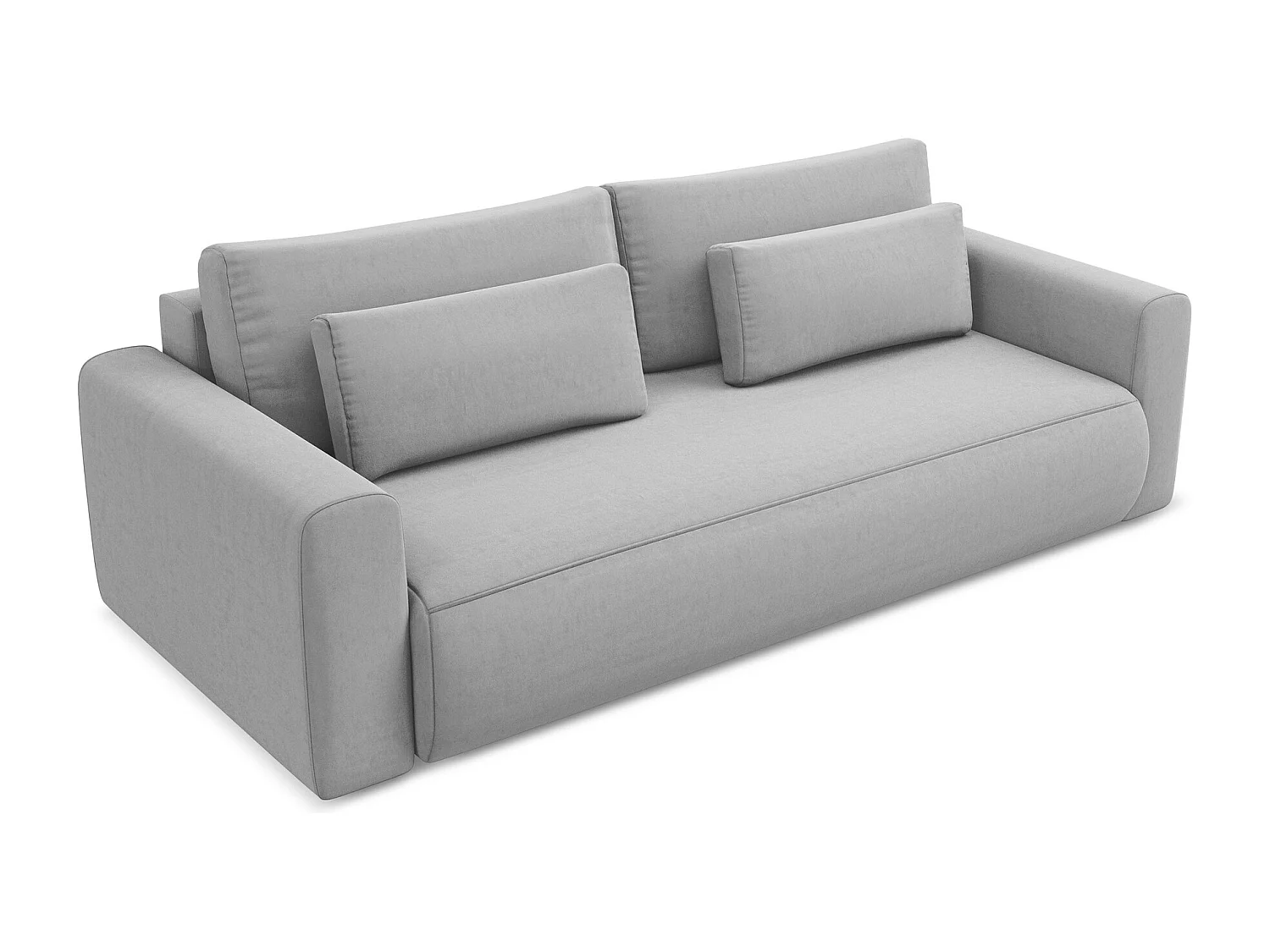3-Sitzer Sofa mit Schlaffunktion - - Samt - Grau - KAPUA