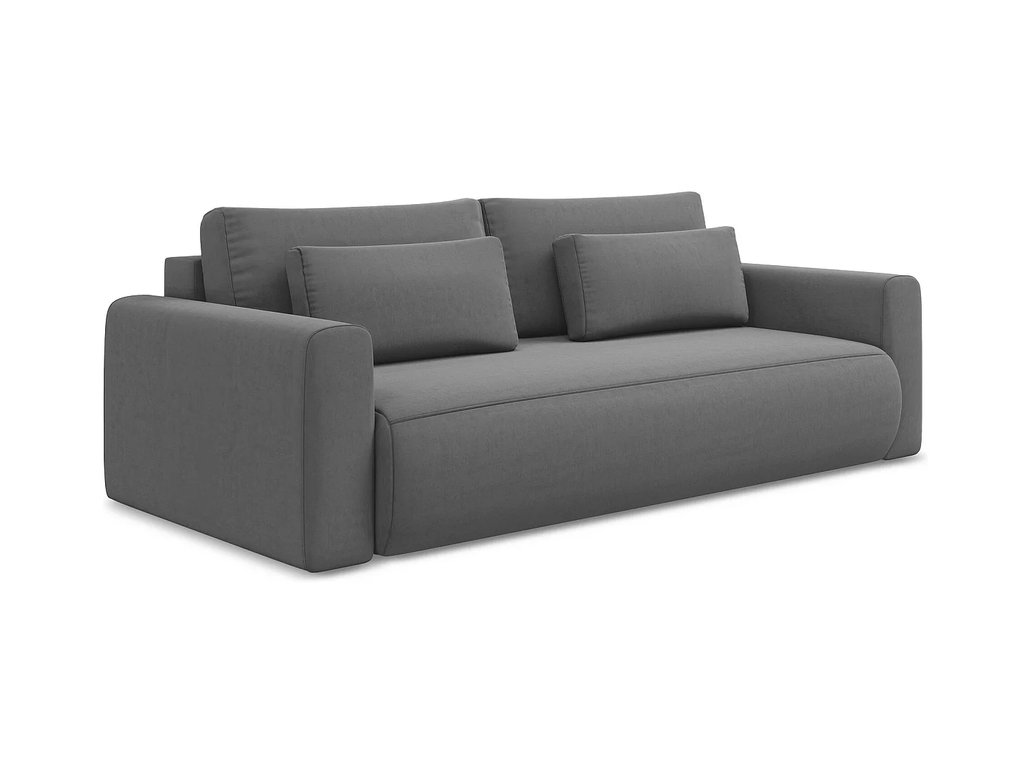 Canapé 3 places convertible en velours - gris - KAPUA