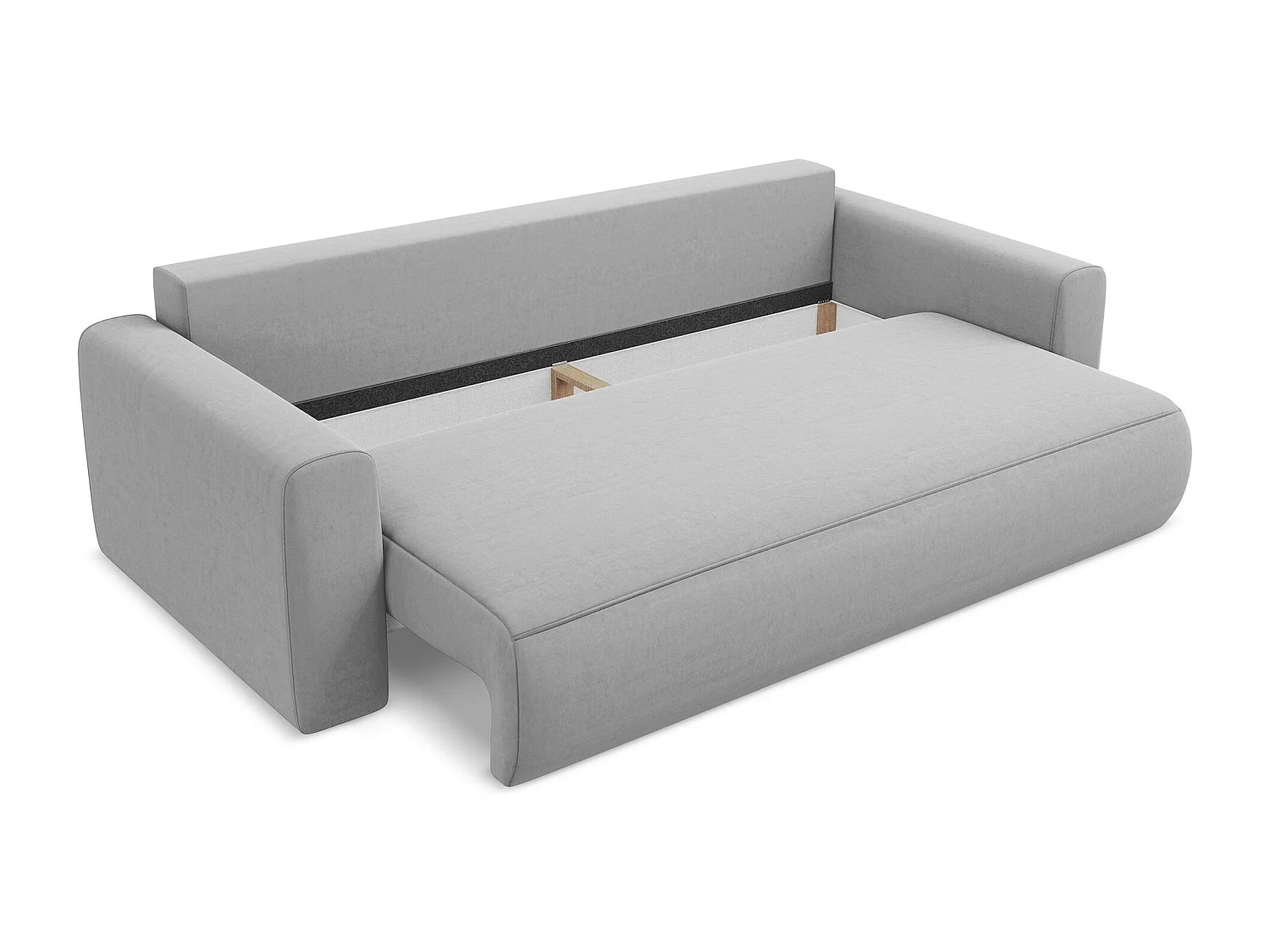 Canapé 3 places convertible en velours - gris - KAPUA