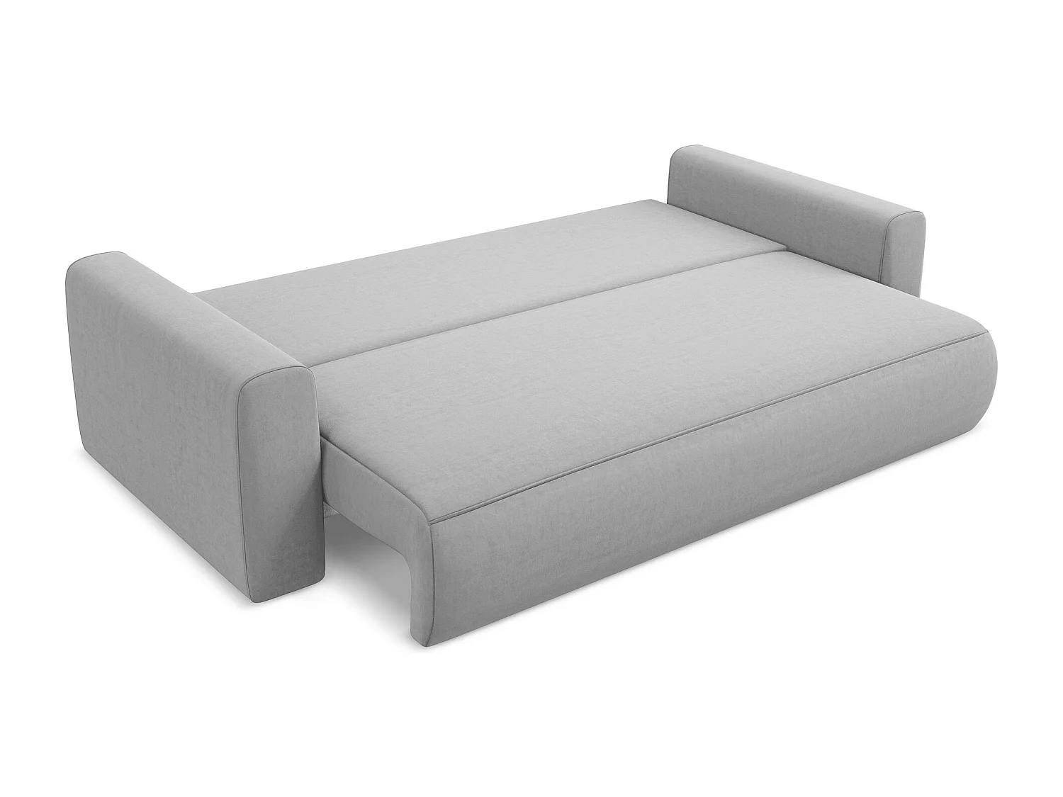 Canapé 3 places convertible en velours - gris - KAPUA