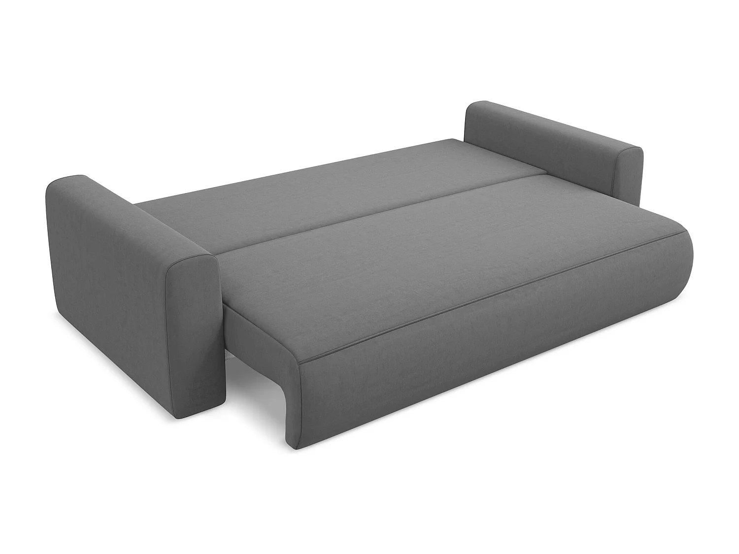 Canapé 3 places convertible en velours - gris - KAPUA