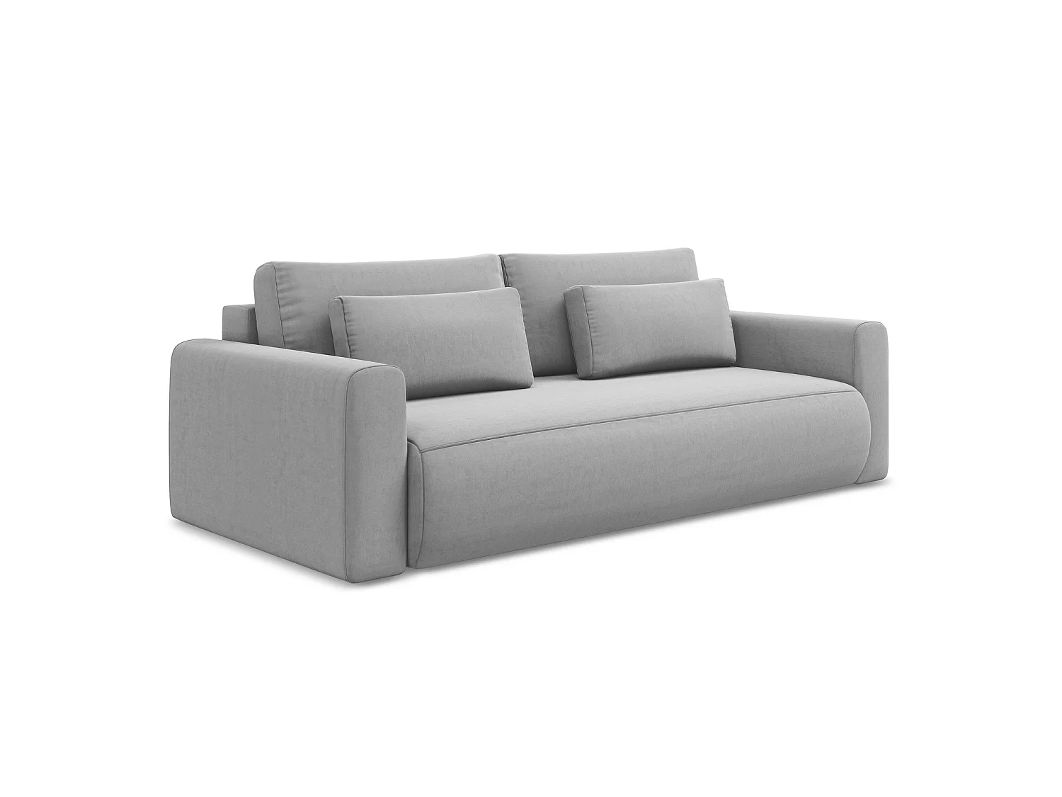 3-Sitzer Sofa mit Schlaffunktion - - Samt - Grau - PERUGIA