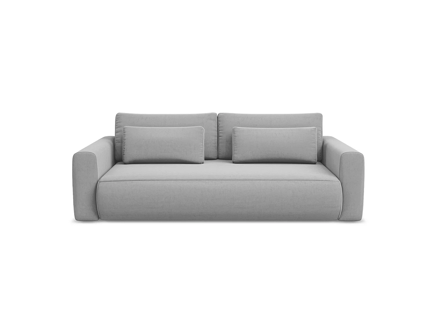 3-Sitzer Sofa mit Schlaffunktion - - Samt - Grau - PERUGIA