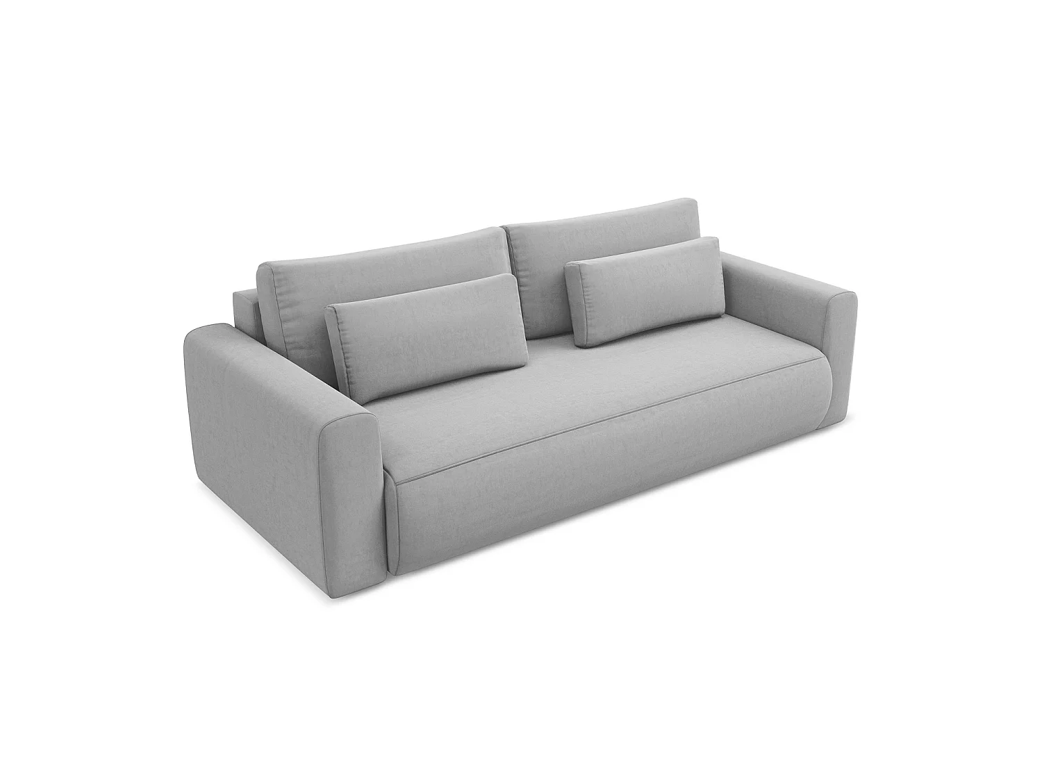 3-Sitzer Sofa mit Schlaffunktion - - Samt - Grau - PERUGIA