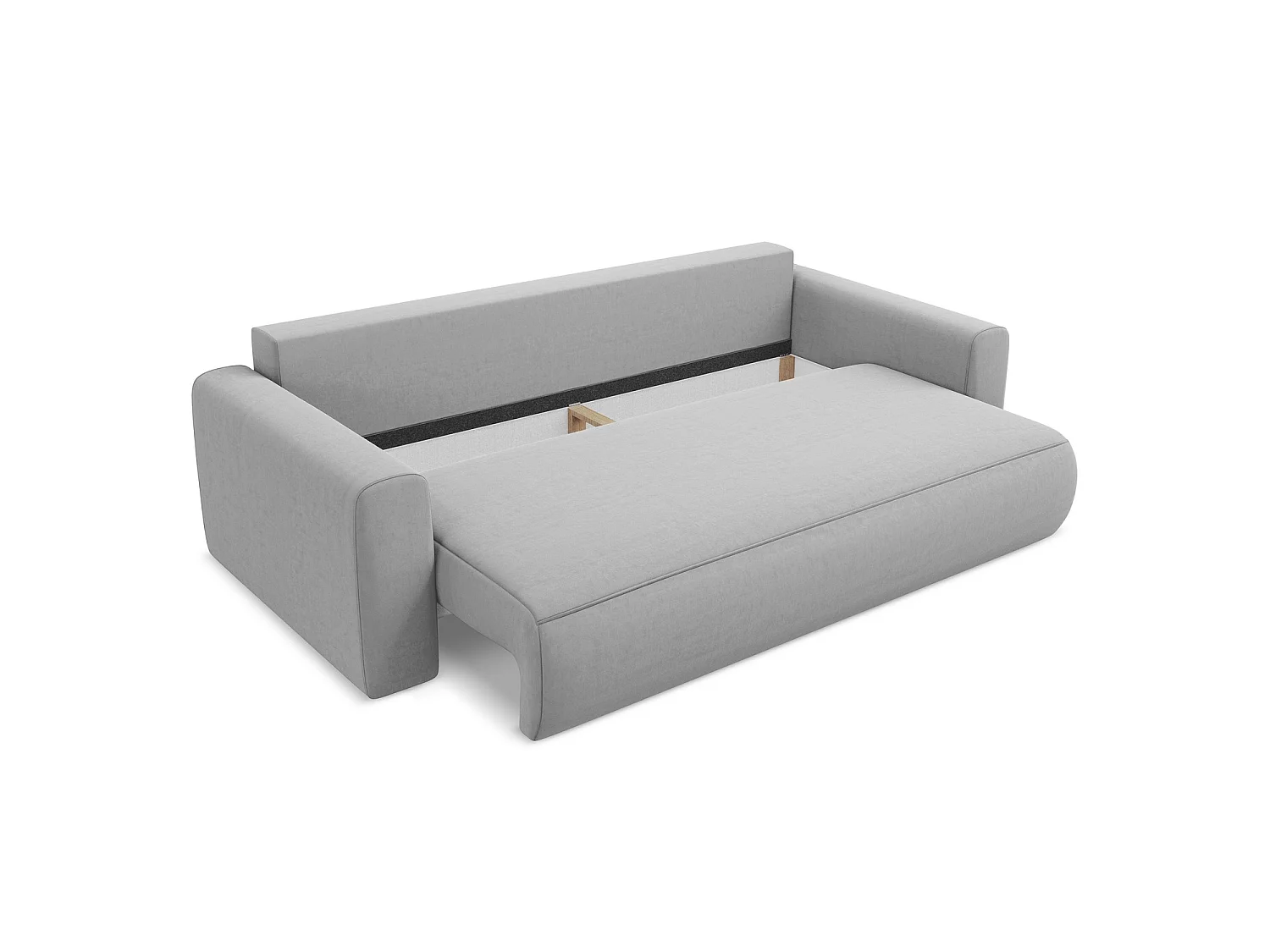 3-Sitzer Sofa mit Schlaffunktion - - Samt - Grau - PERUGIA
