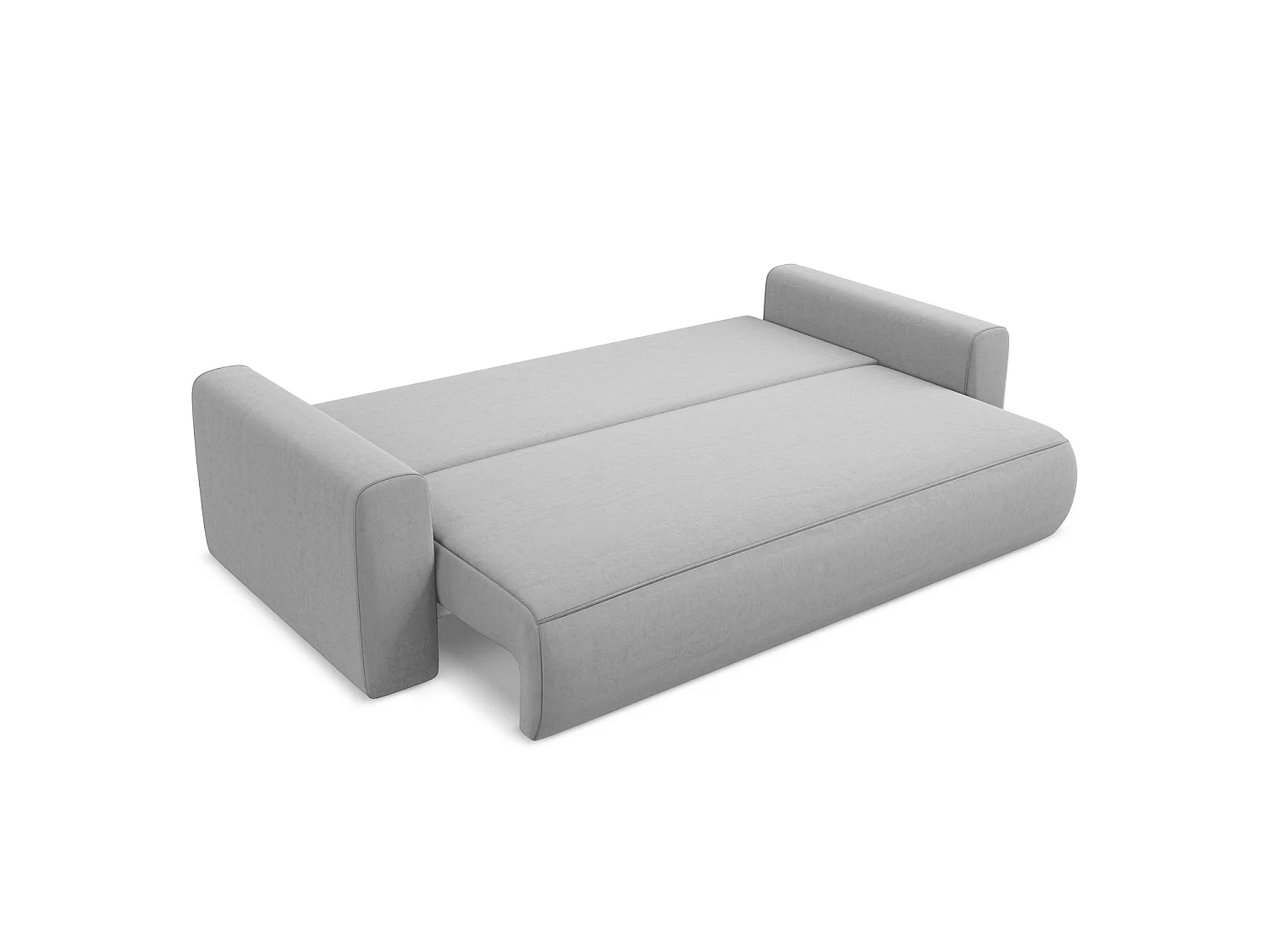 3-Sitzer Sofa mit Schlaffunktion - - Samt - Grau - PERUGIA