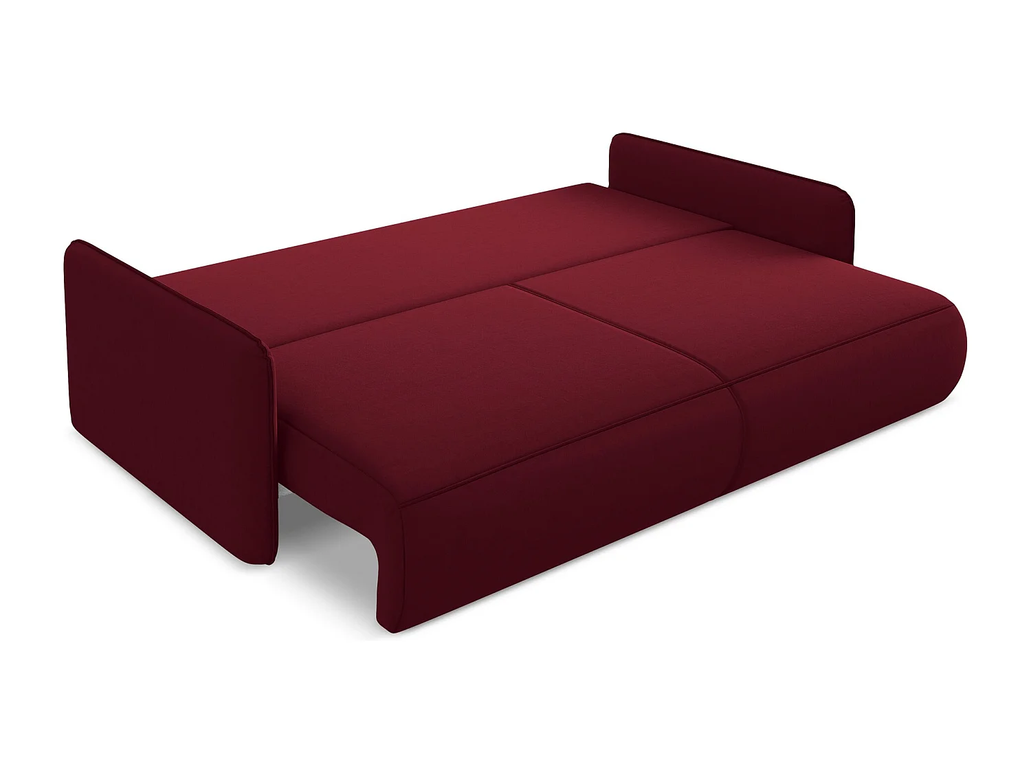 Driezits-slaapbank van bourgondië velours - NANEA