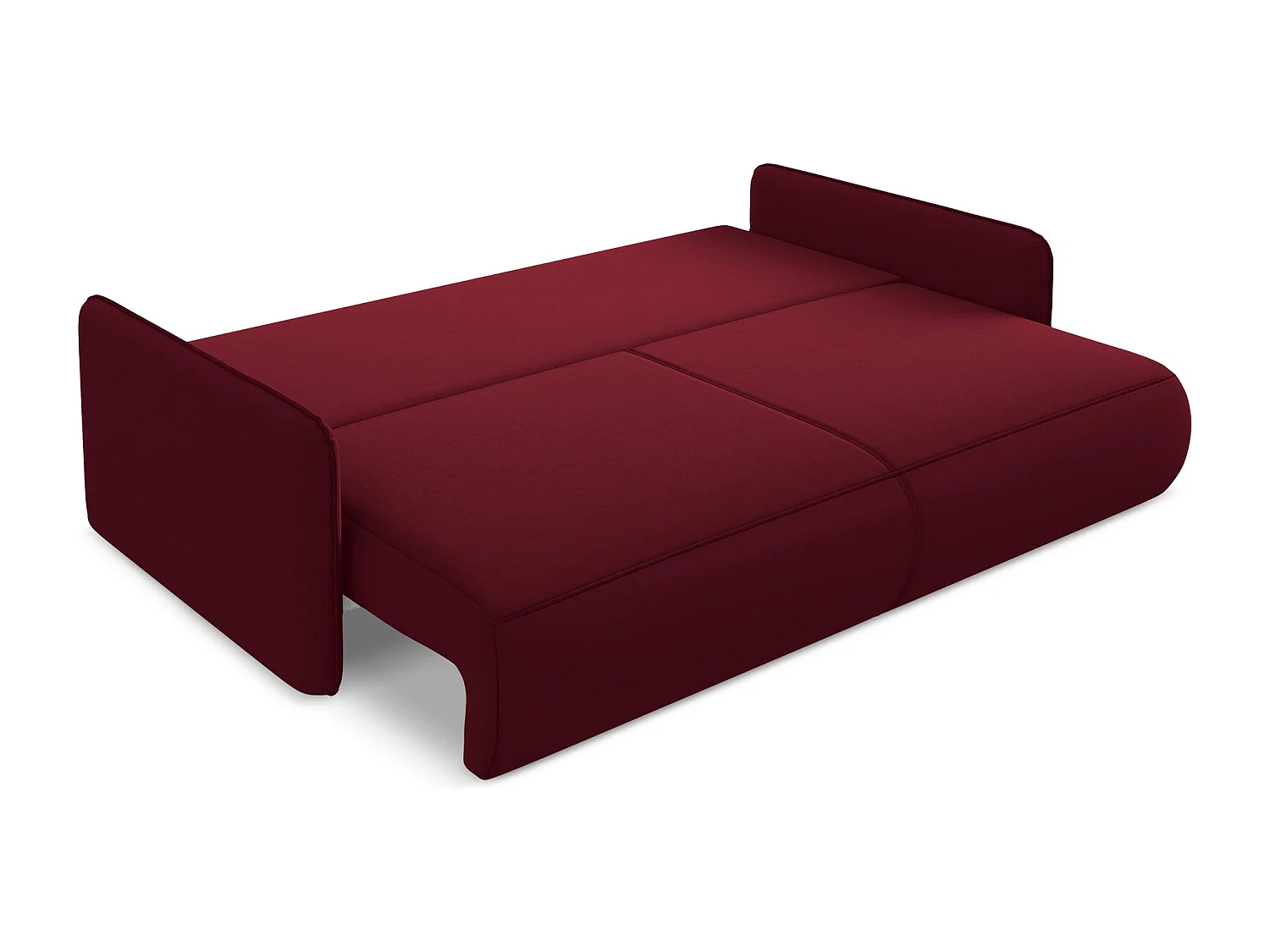 Driezits-slaapbank van bourgondië velours - NANEA