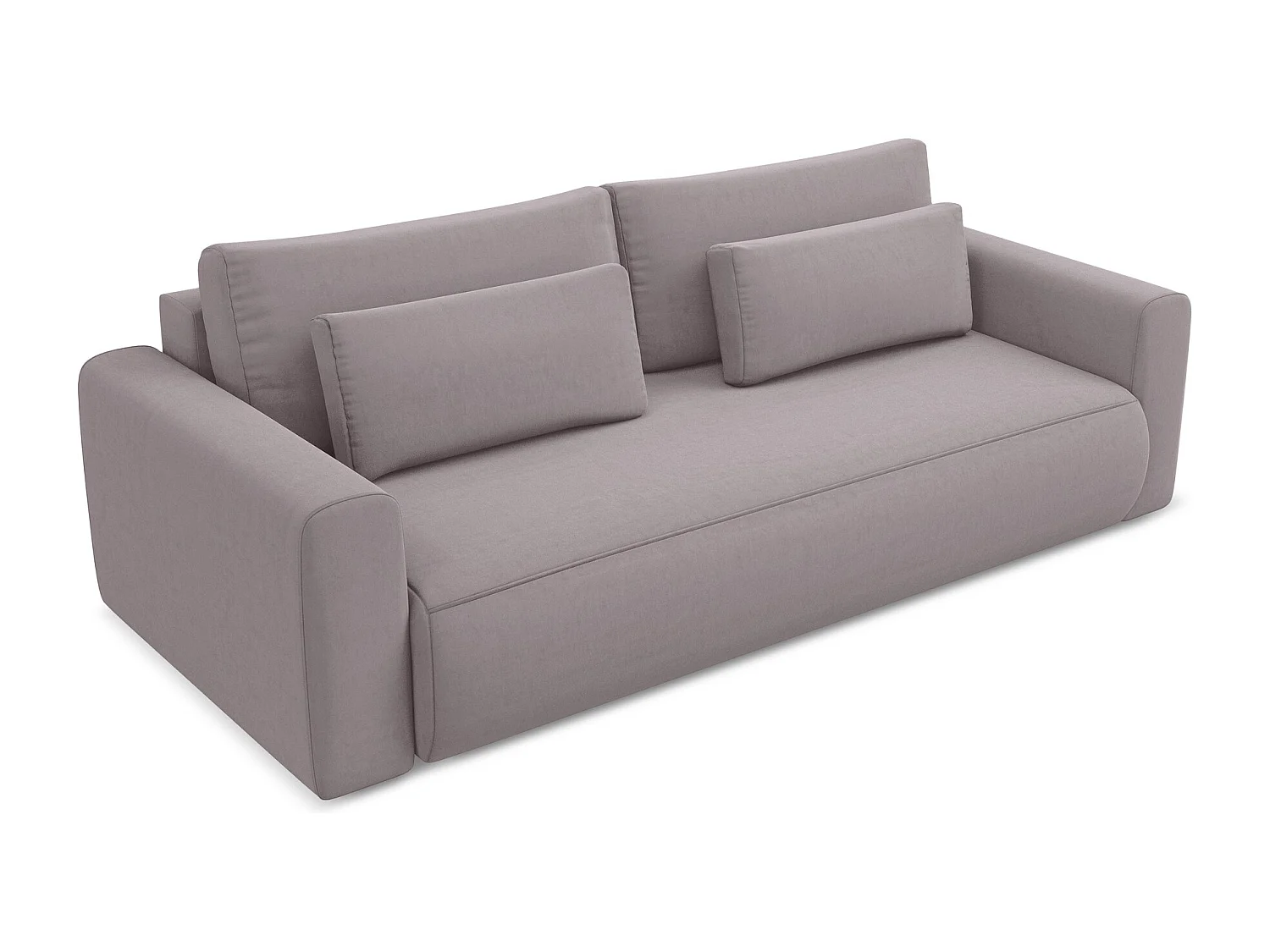 Driezits-slaapbank van lavendel velours - KAPUA