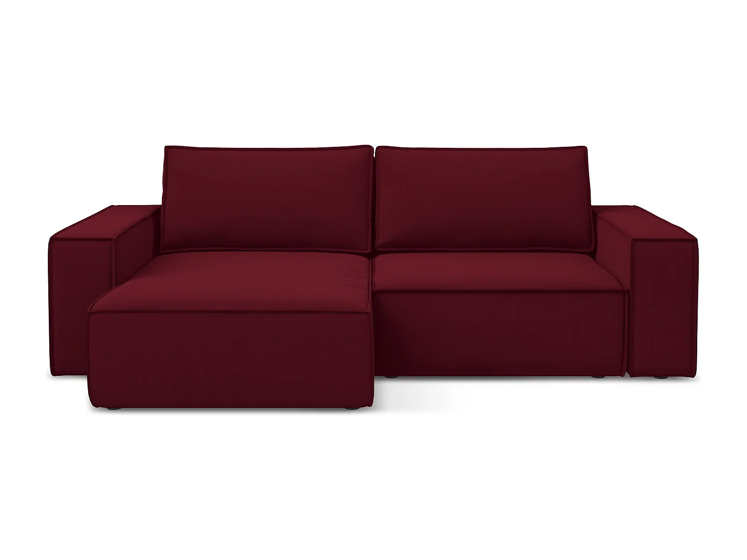 Hoekslaapbank links van bourgondië velours - KIMO