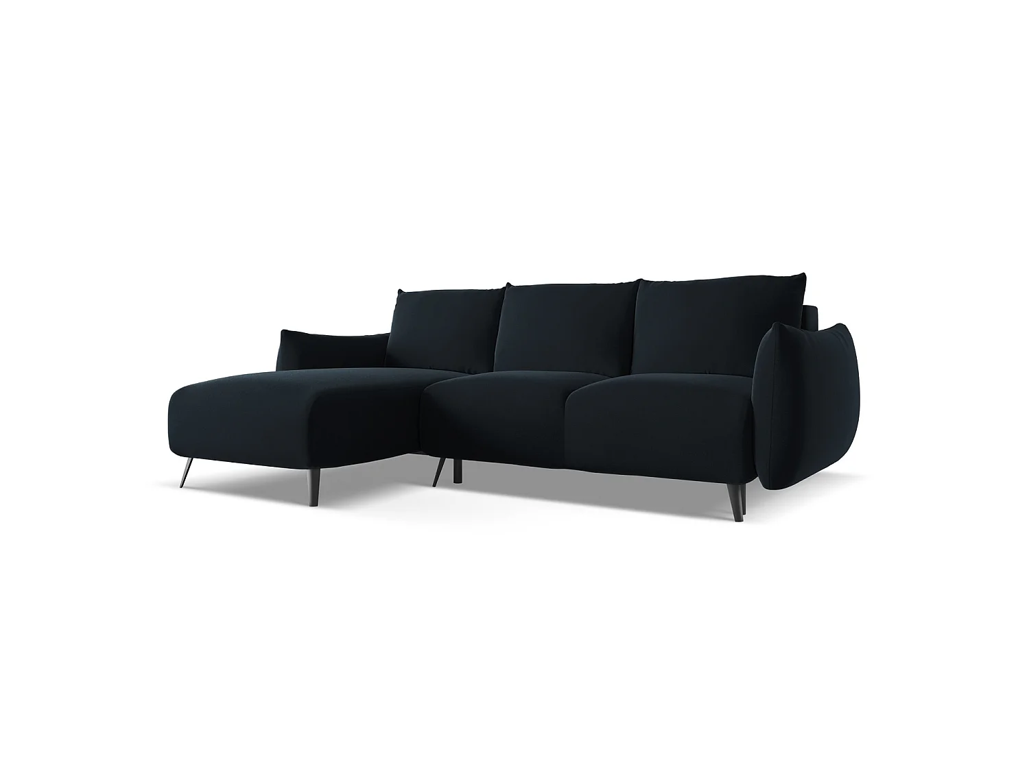 3-Sitzer Ecksofa mit Schlaffunktion - Ecke Links - Samt - Königsblau - GENOVA