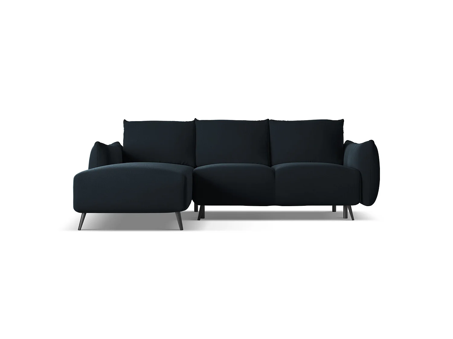 3-Sitzer Ecksofa mit Schlaffunktion - Ecke Links - Samt - Königsblau - GENOVA