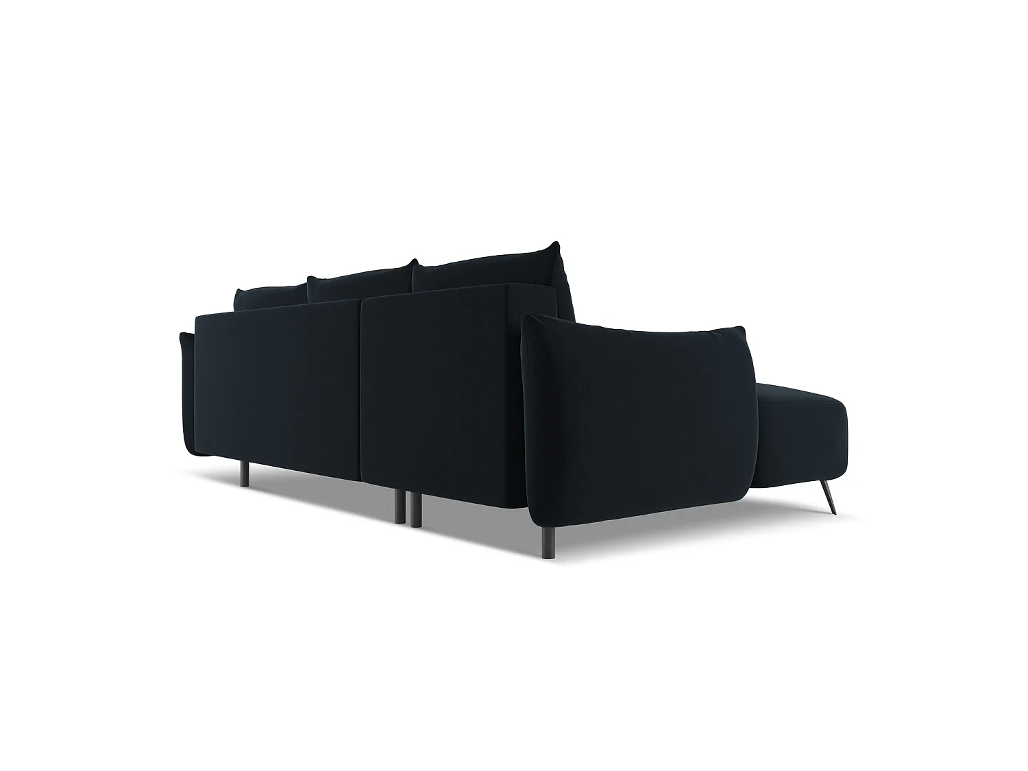 3-Sitzer Ecksofa mit Schlaffunktion - Ecke Links - Samt - Königsblau - GENOVA