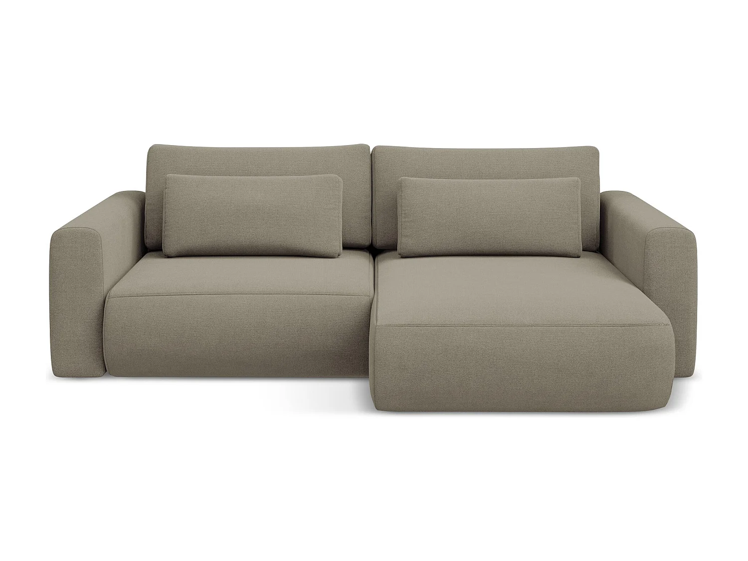 2-Sitzer Ecksofa mit Schlaffunktion - Ecke Rechts - Strukturstoff - Dunkelbeige - KAPUA