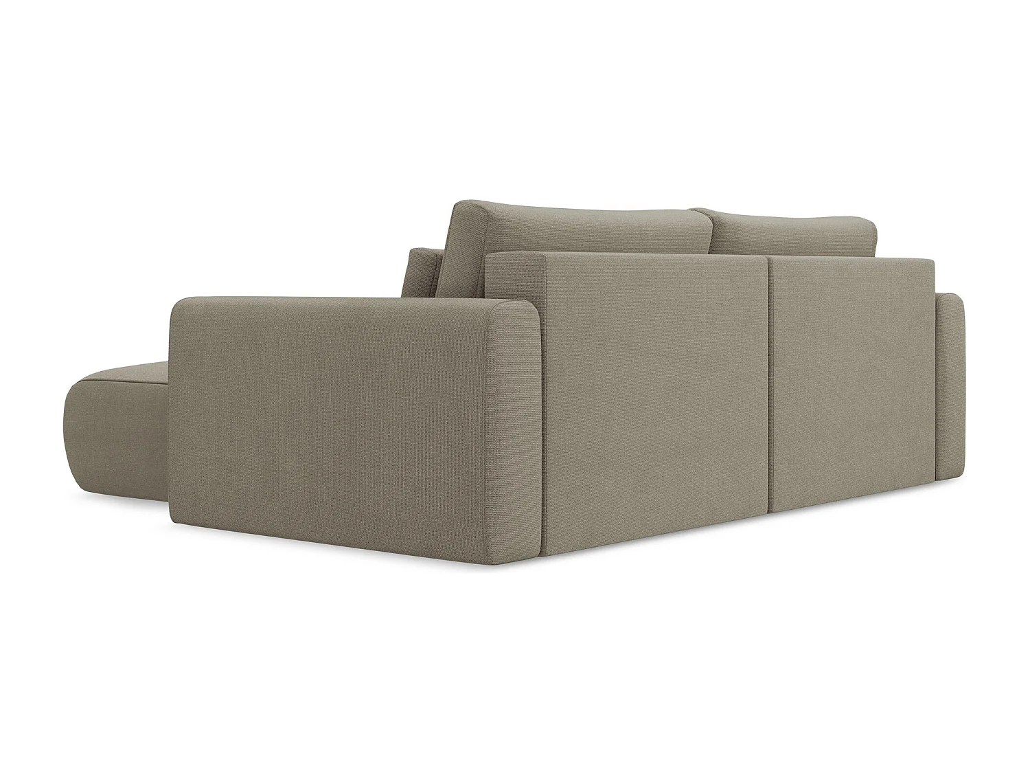 2-Sitzer Ecksofa mit Schlaffunktion - Ecke Rechts - Strukturstoff - Dunkelbeige - KAPUA